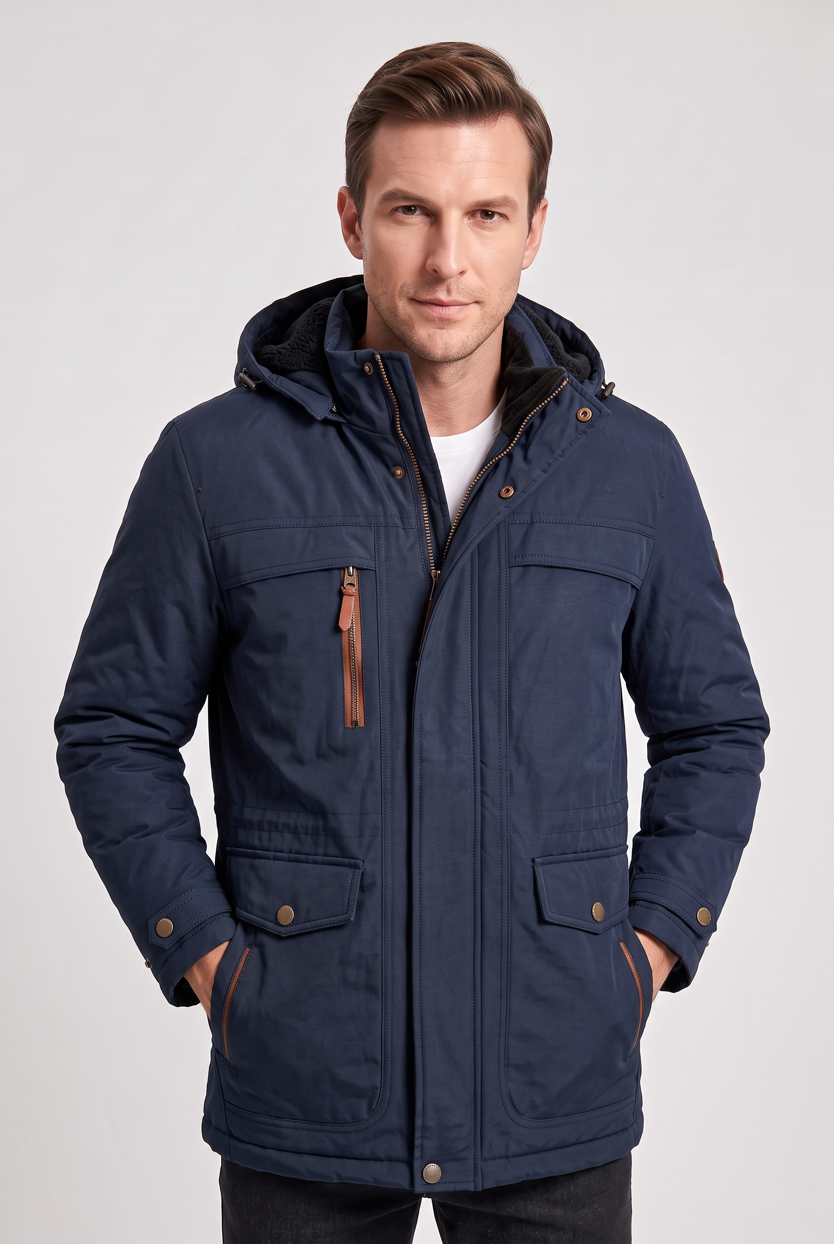 Men's Jacket | Fleece-Lined Hooded Parka - 3