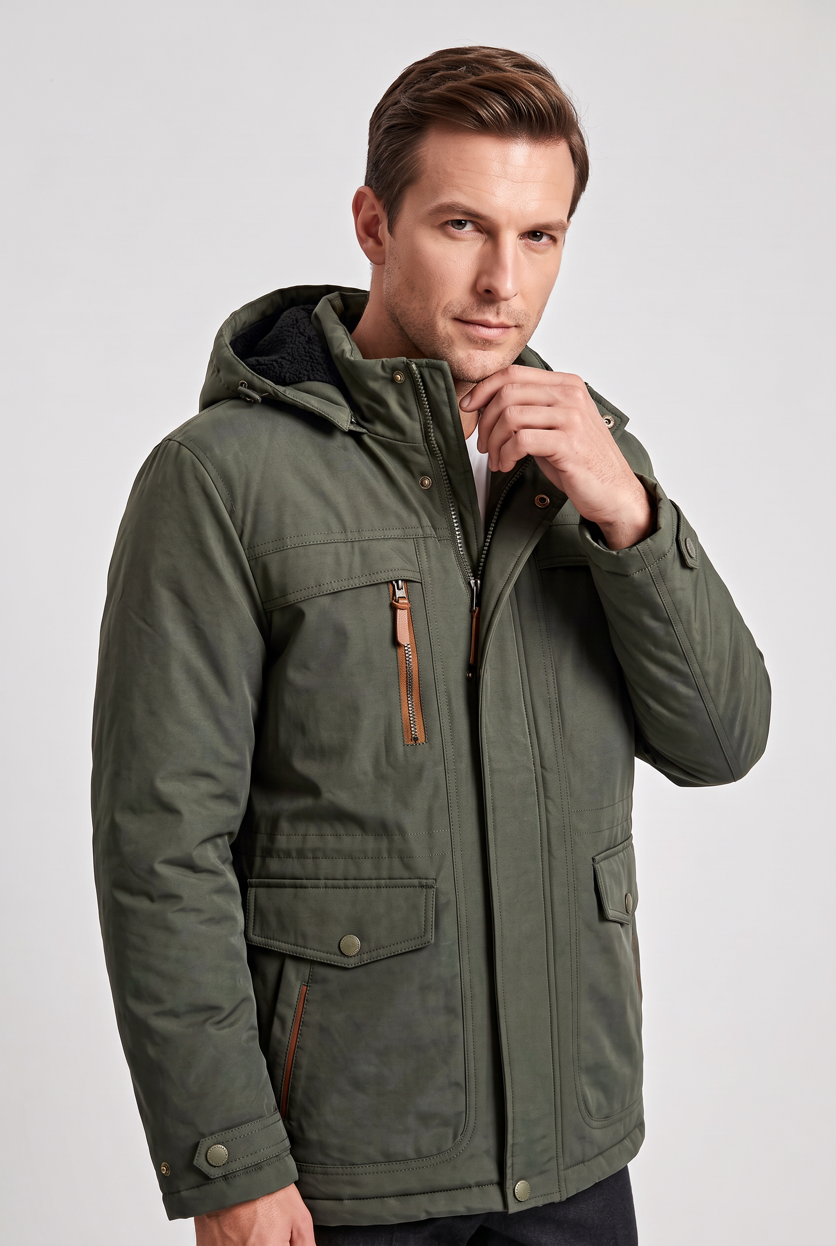 Men's Jacket | Fleece-Lined Hooded Parka - 4