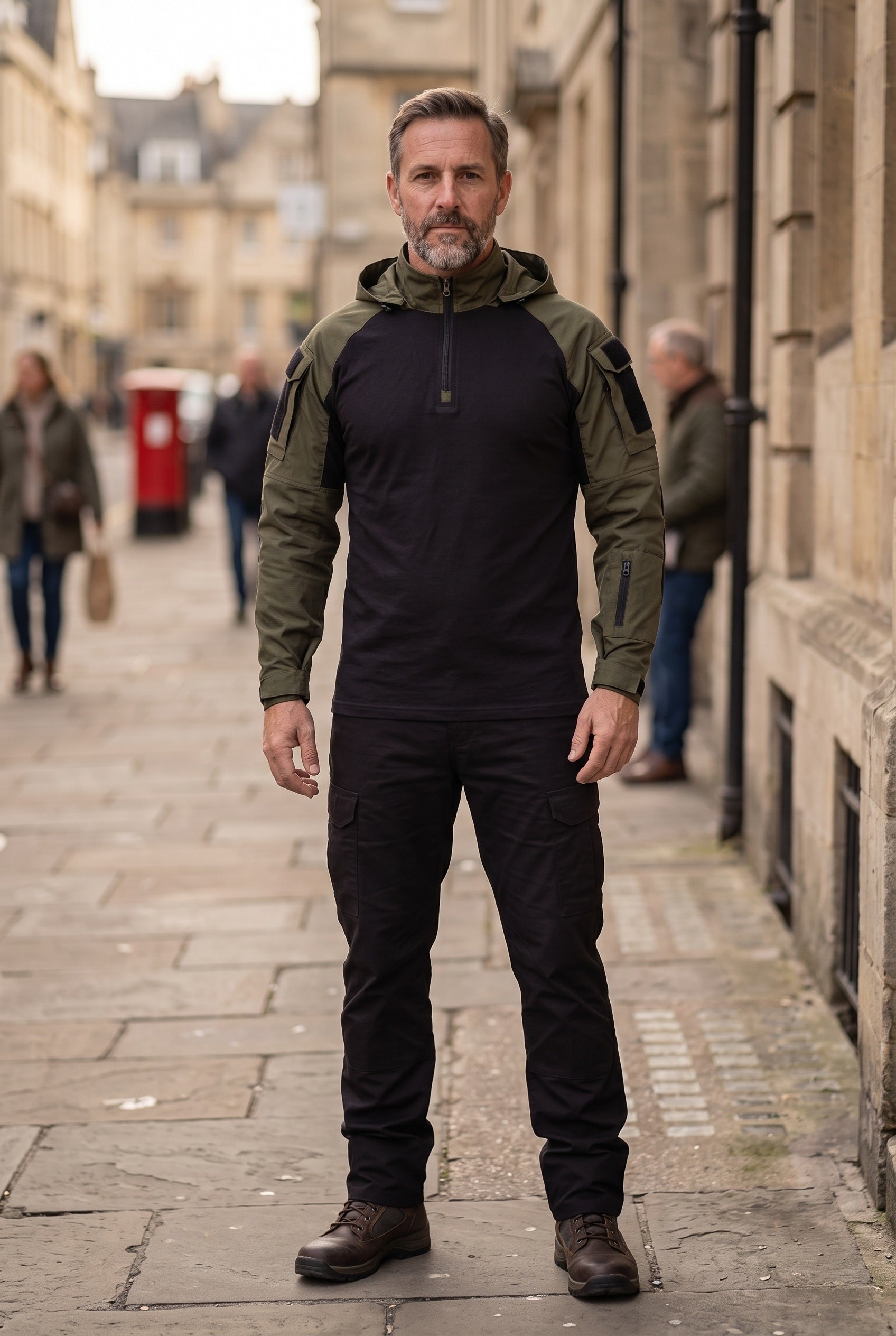 Men's Jacket | Hooded Tactical Utility - Dark Green lifestyle