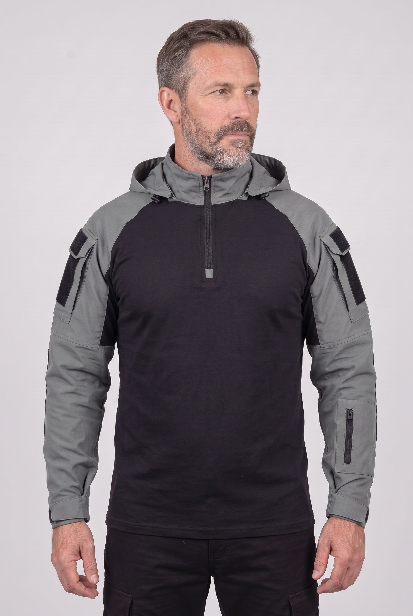 Men's Jacket | Hooded Tactical Utility - Grey