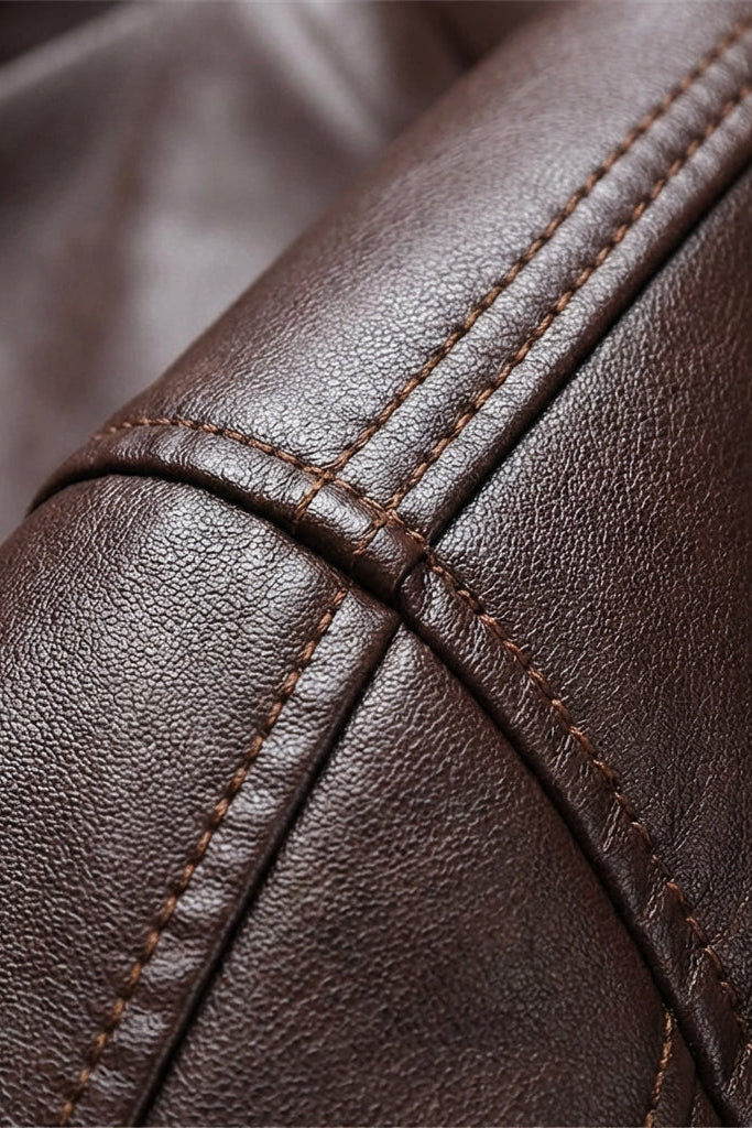 Men's Jacket | Leather-Look Fleece Aviator - 5