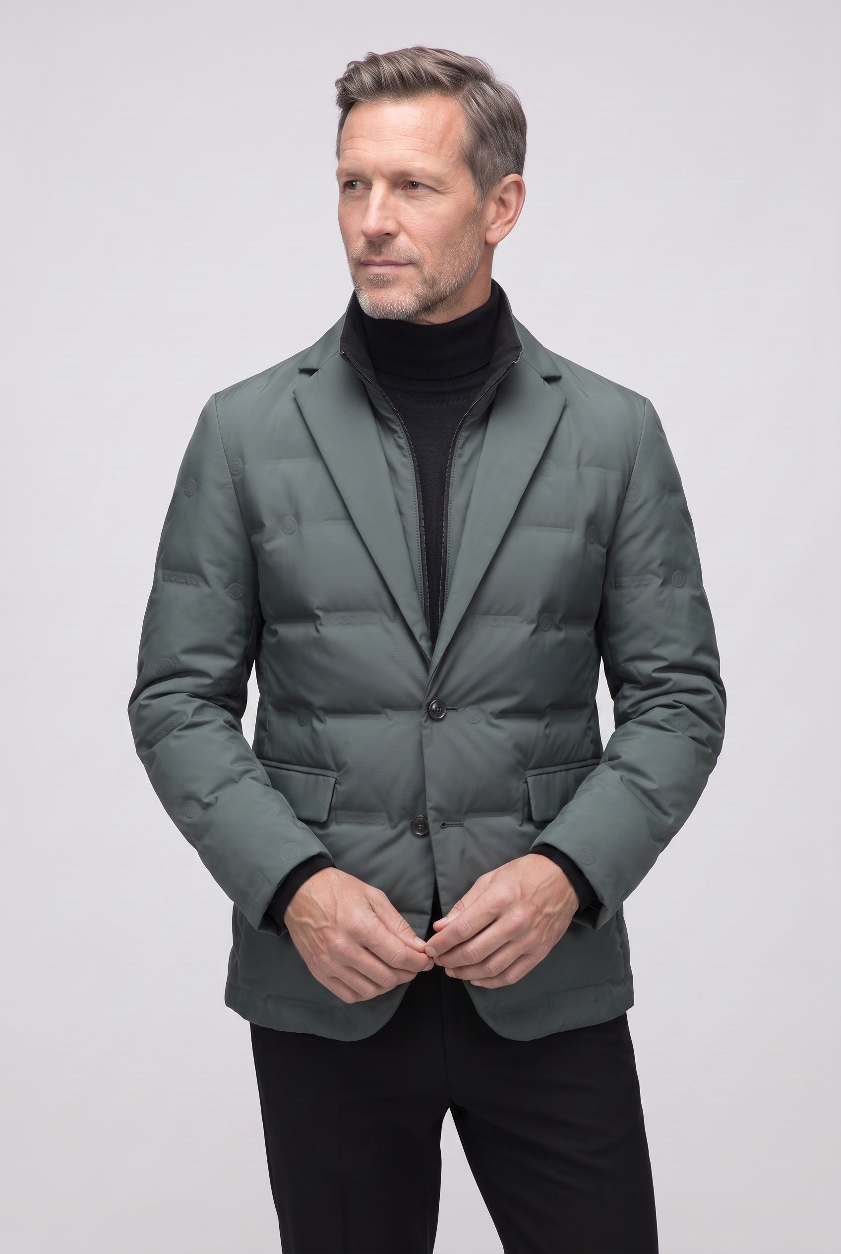 Men's Jacket | Quilted Lapel Front - Green