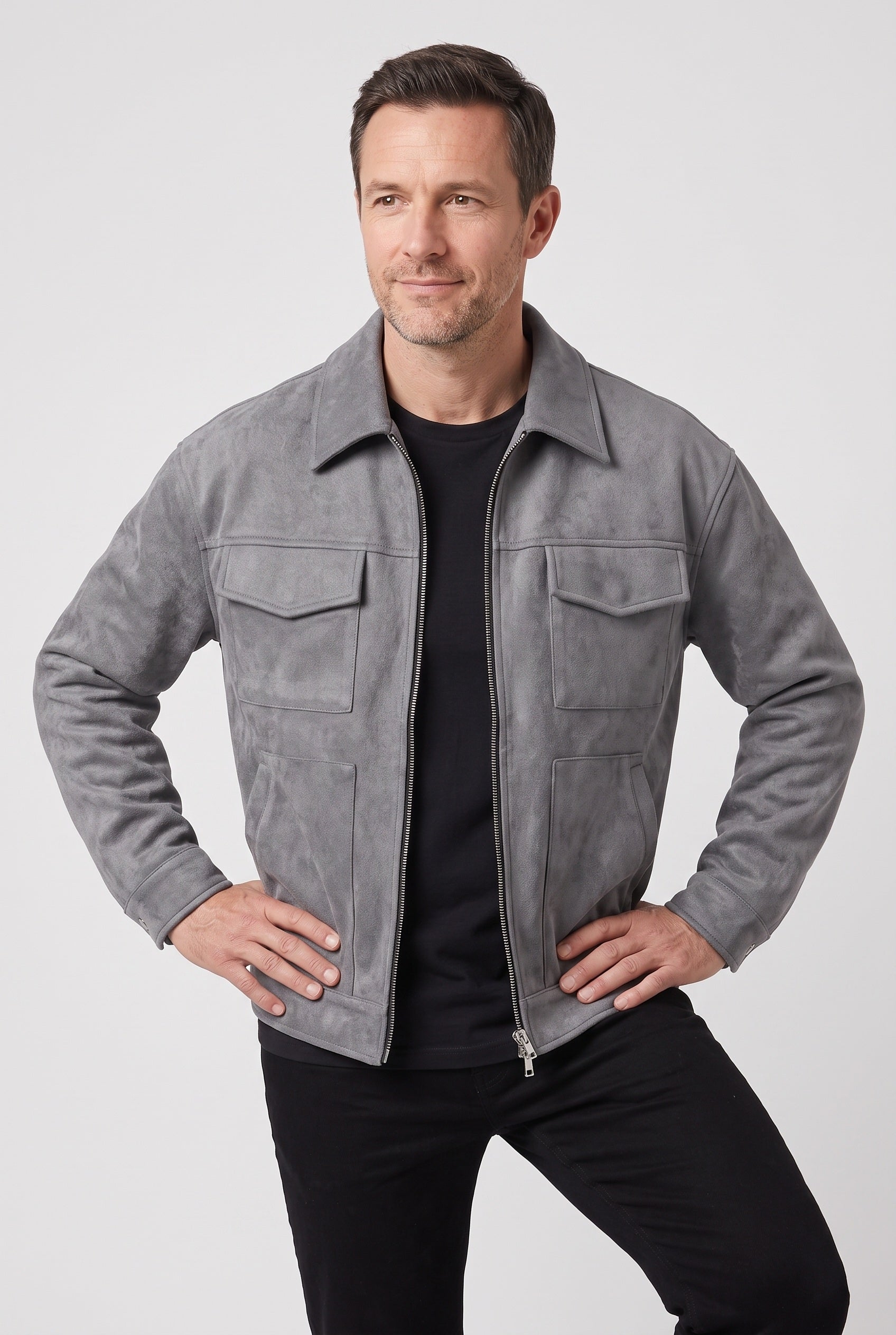 Men's Jacket | Suede-Look Field Four-Pocket - 24