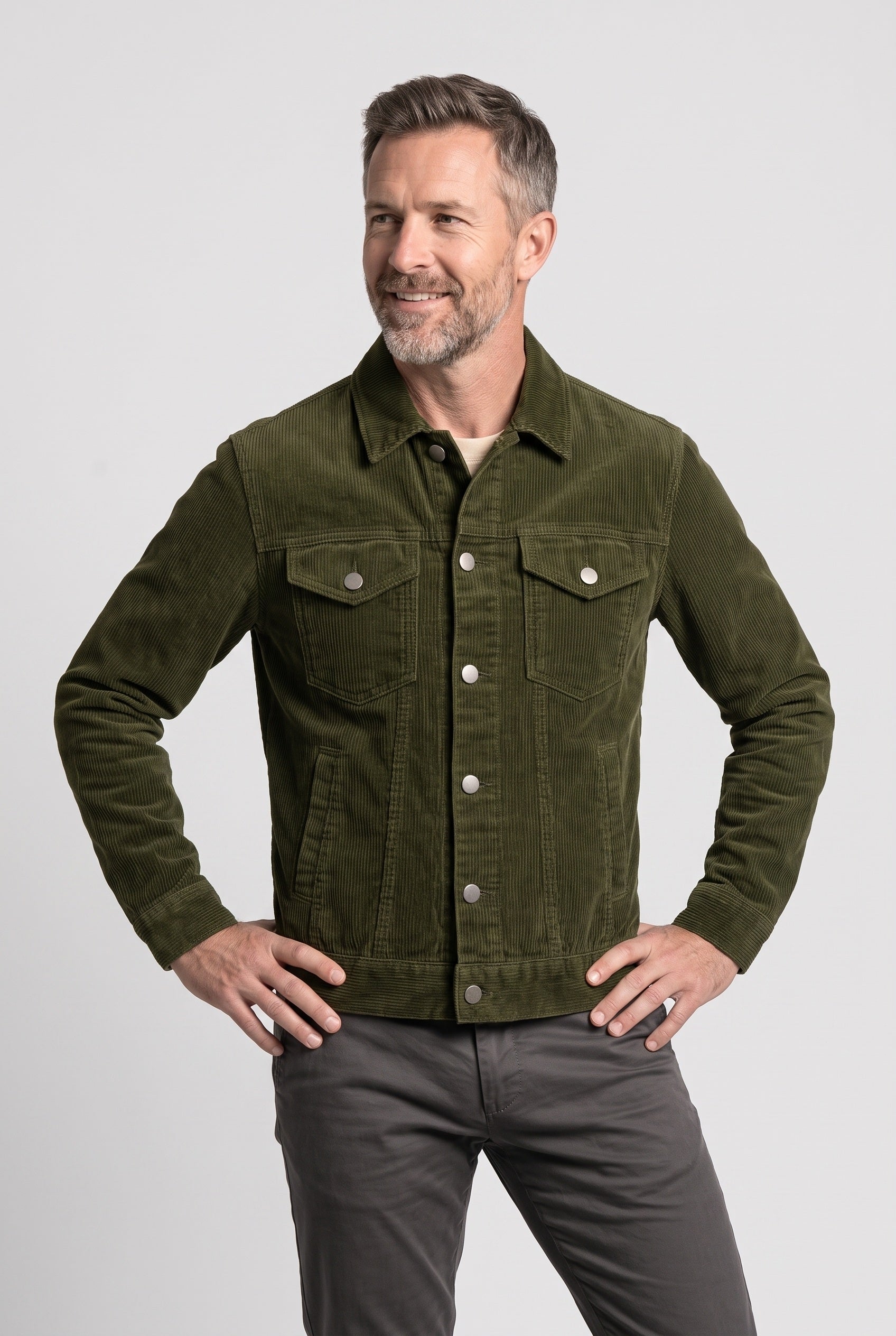 Men's Jacket | Suede-Look Trucker Chest Pocket - 25
