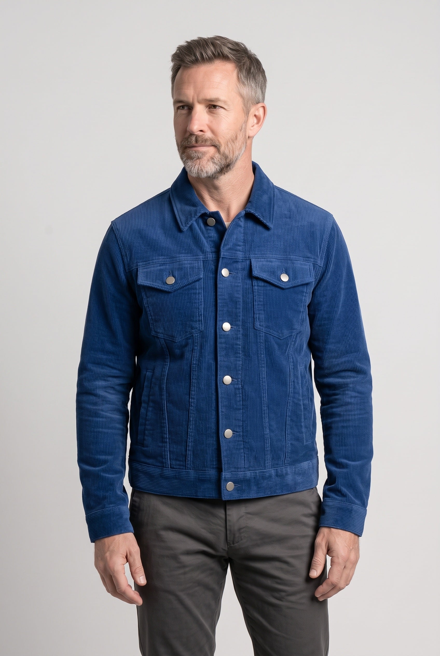 Men's Jacket | Suede-Look Trucker Chest Pocket - 26