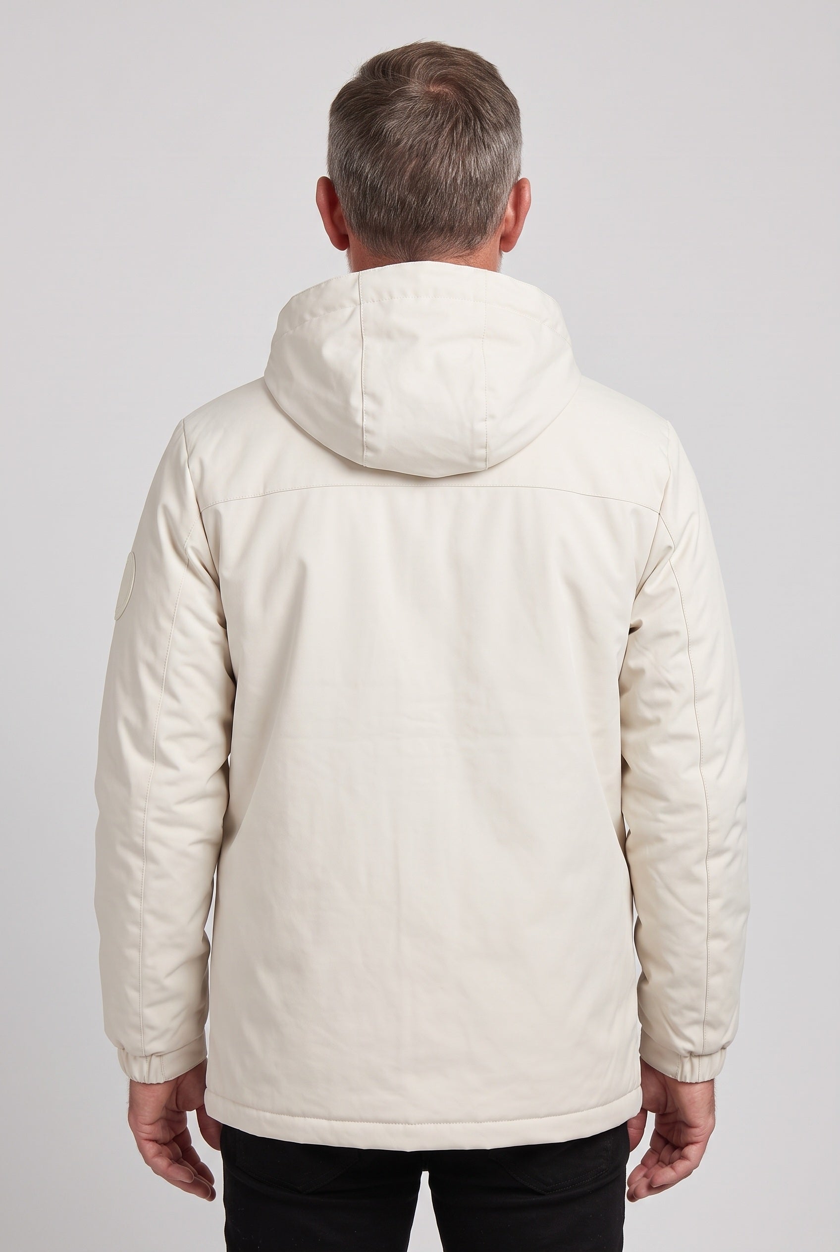 Men's Jacket | Hooded Waterproof Utility - White back