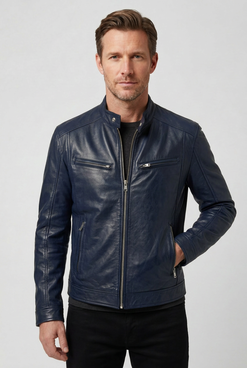 Men’s Jackets | Leather Look with Multiple Zip Pockets - 6