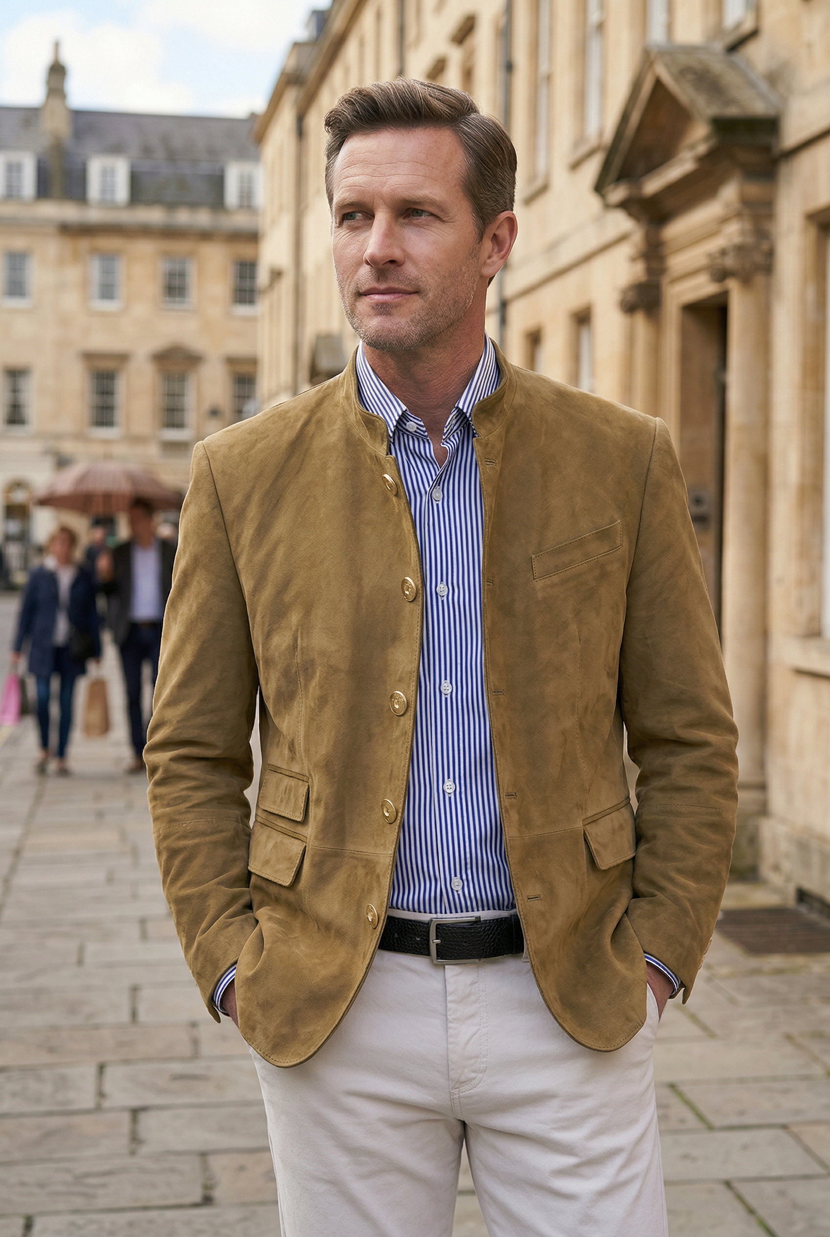 Men’s Jackets | Suede Look with Stand Collar - 4