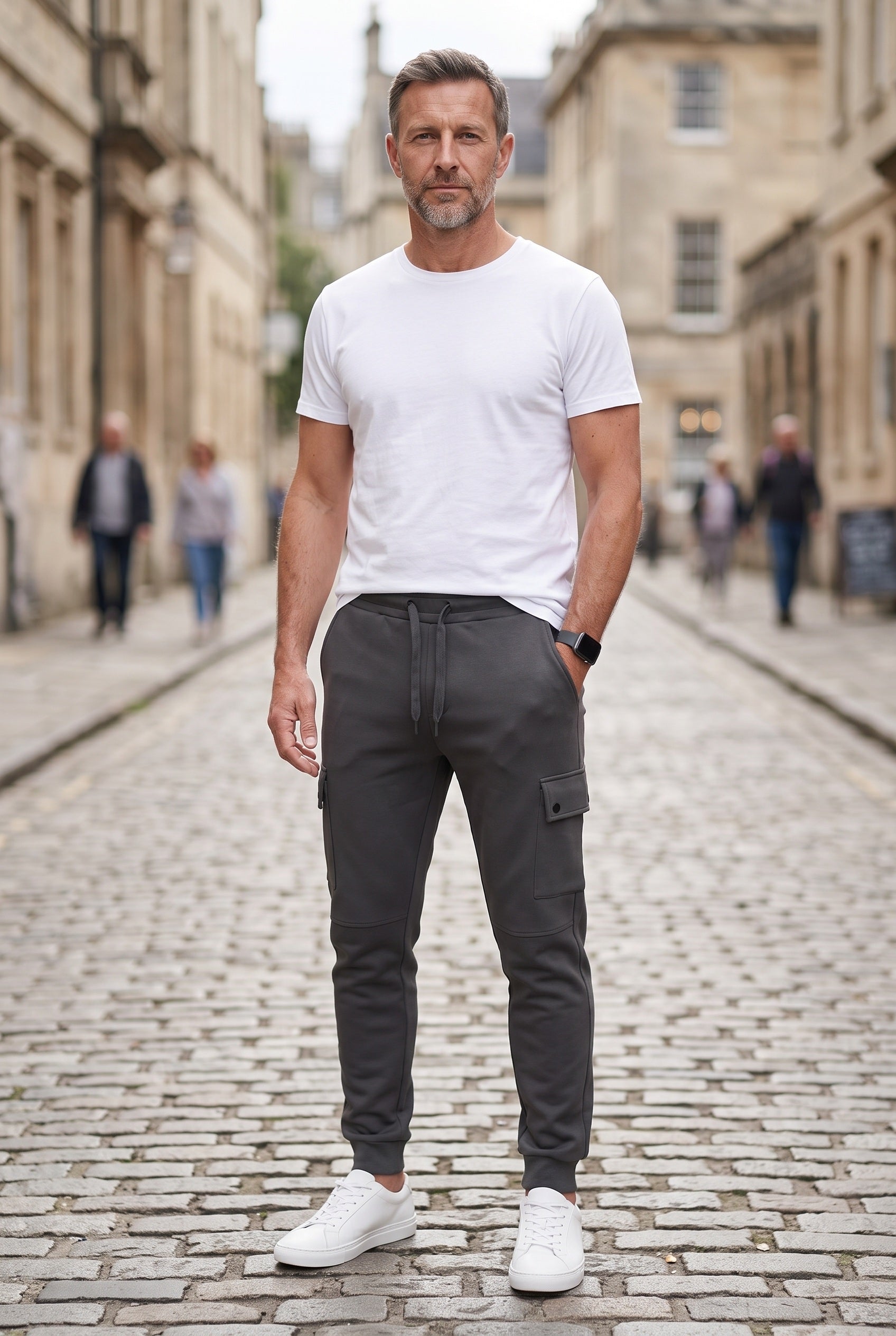 Men's Joggers | Cargo Pocket Tapered - Dark Grey lifestyle