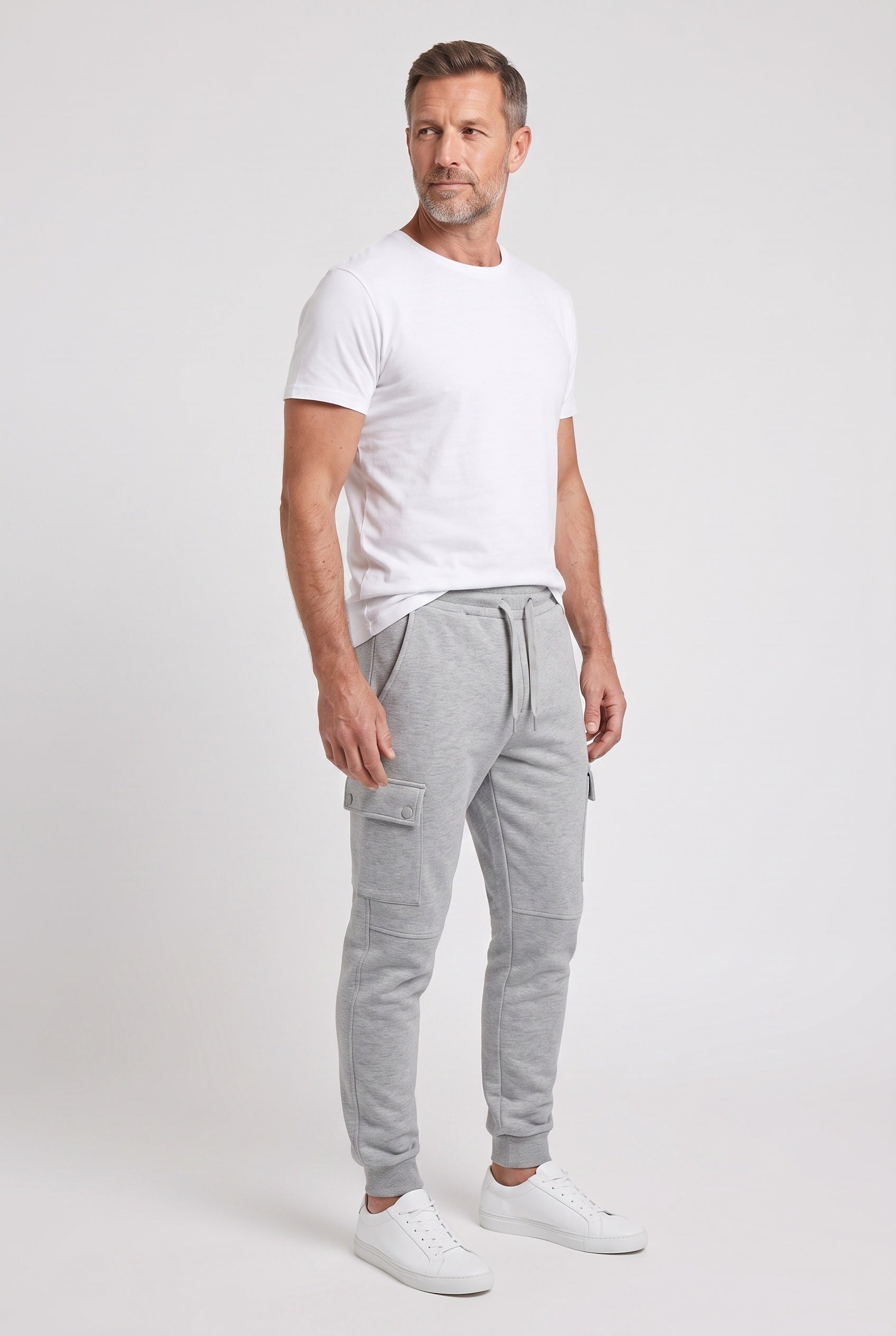 Men's Joggers | Cargo Pocket Tapered - Light Grey
