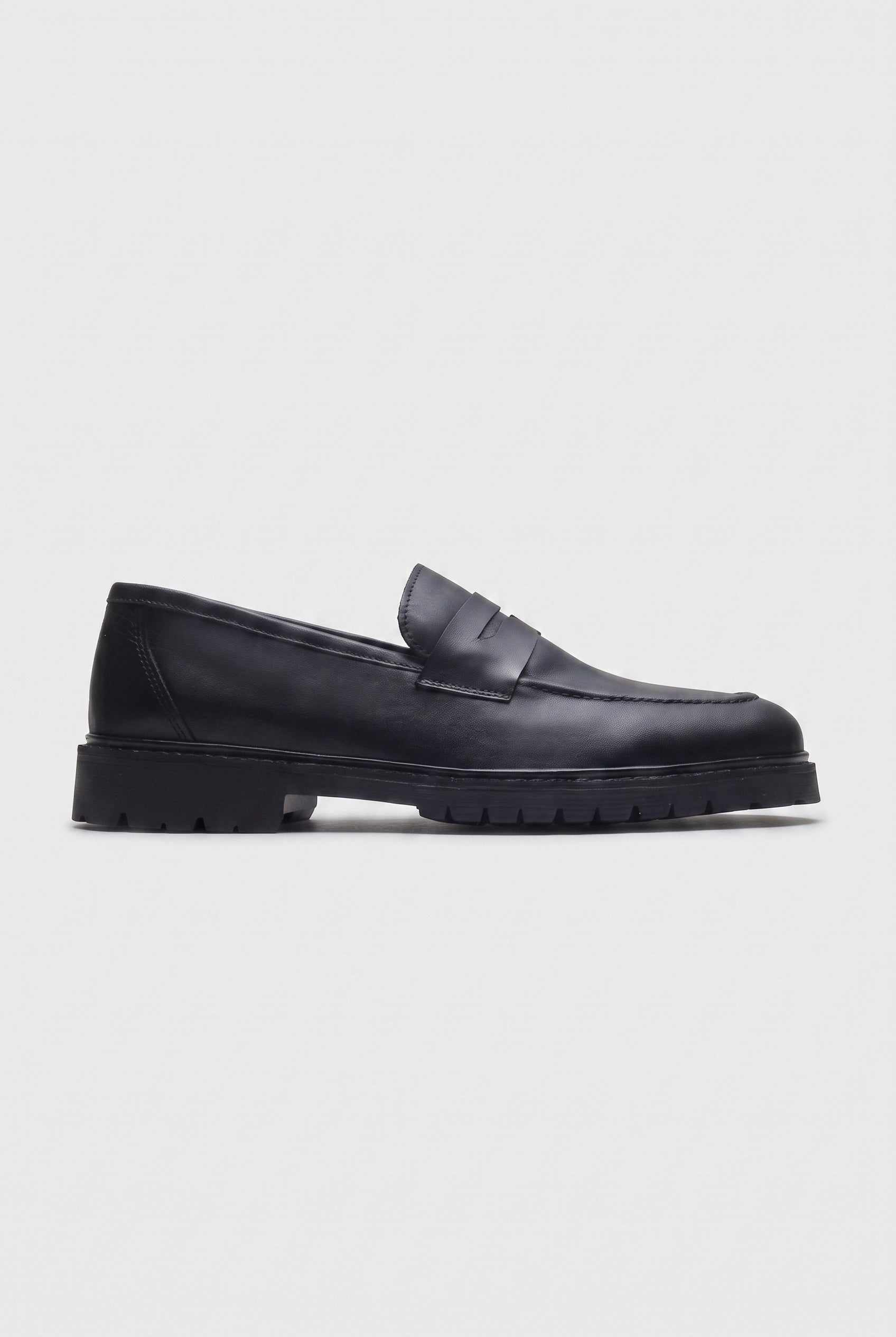 Men's Loafers | Black Penny Chunky Sole - 5