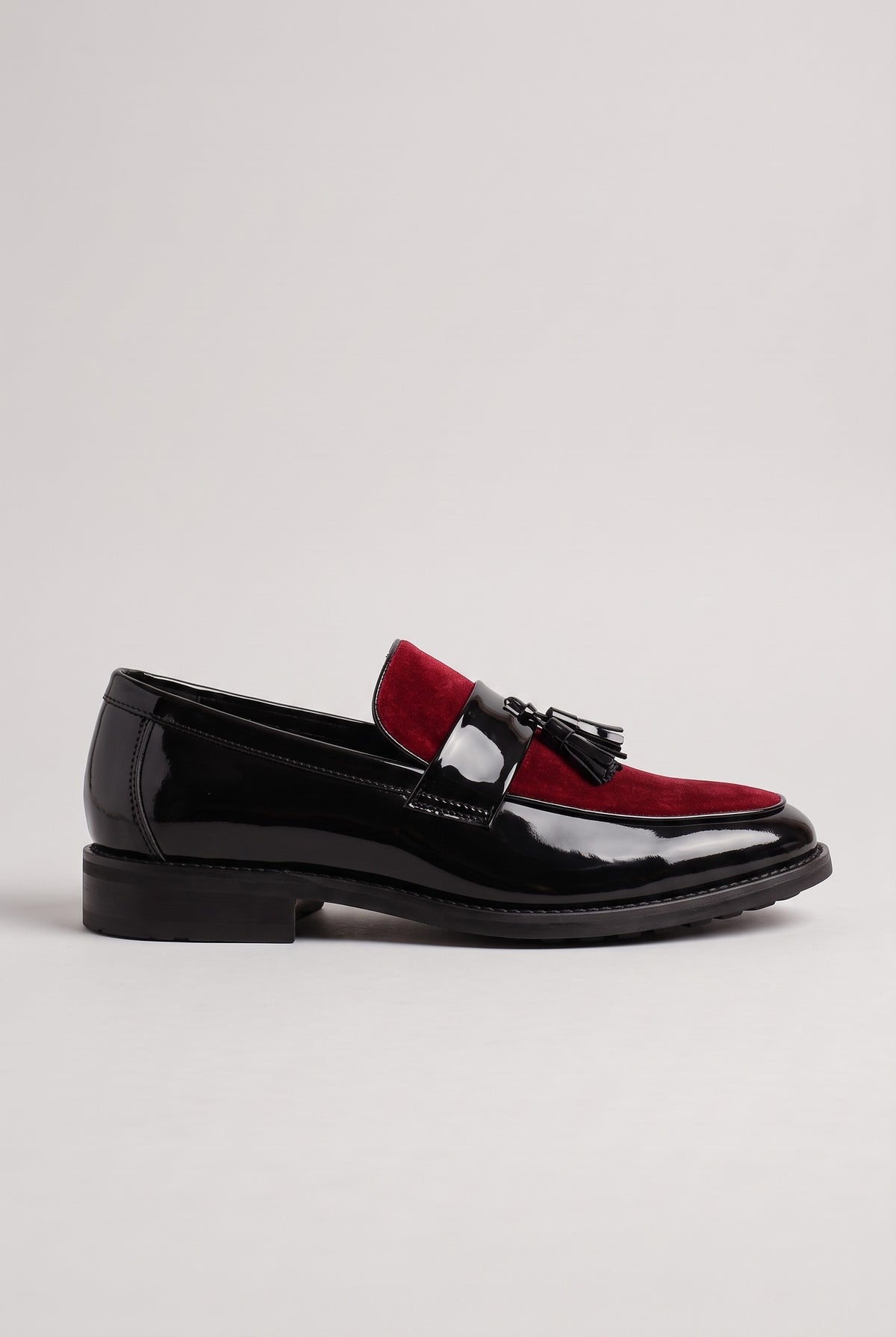 Men's Loafers | Contrast Tassel Slip-On - Red