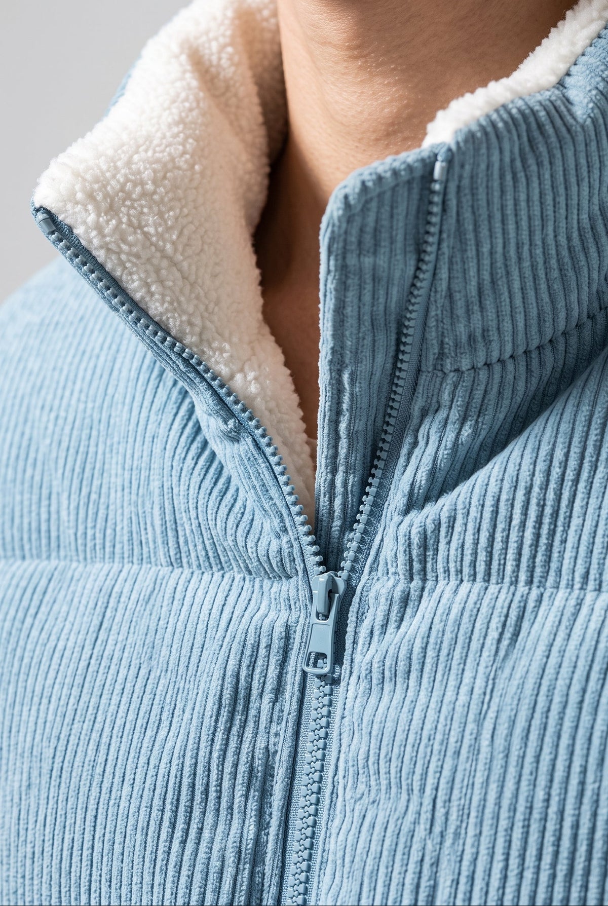 Men's Puffer Jacket | Corduroy Sherpa Collar - 3