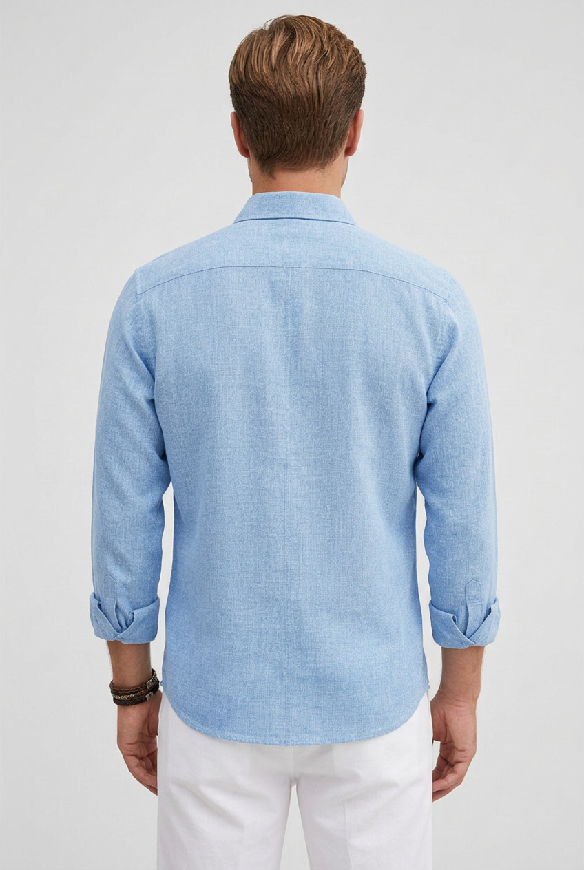 Men’s Shirt | Linen Look Long Sleeve - 2