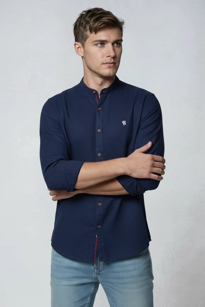 Men’s Shirt | Stand Collar Button Up - 1