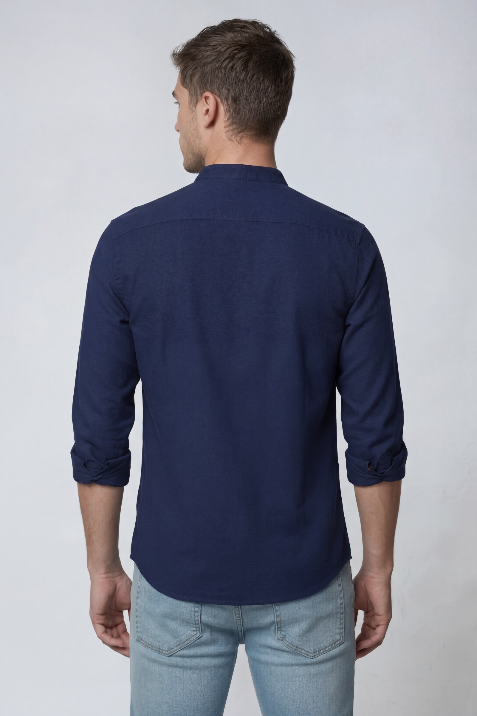 Men’s Shirt | Stand Collar Button Up - 2