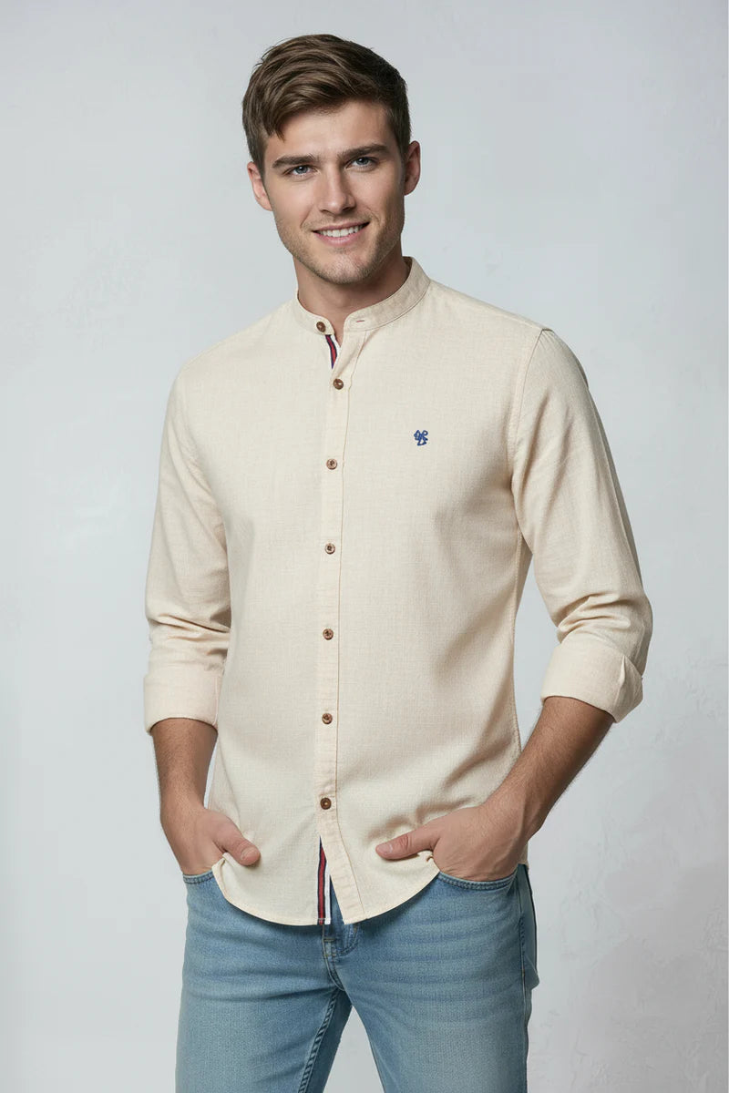 Men’s Shirt | Stand Collar Button Up - 8