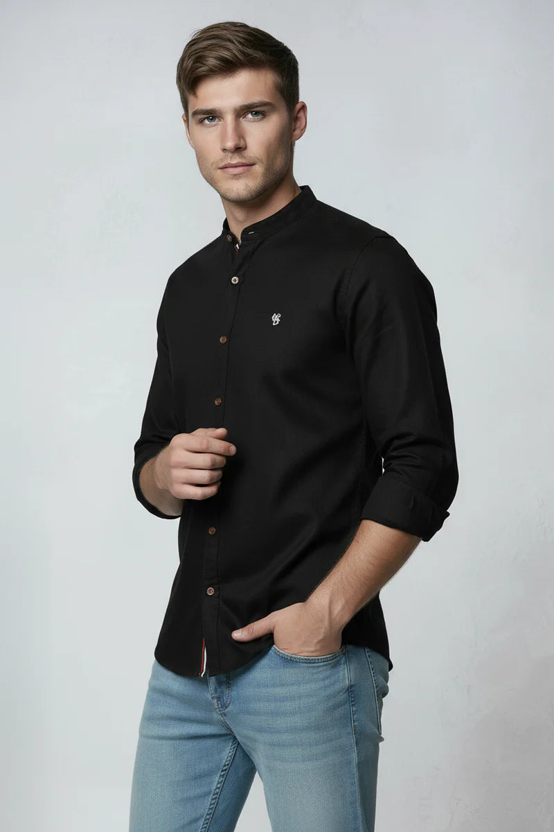 Men’s Shirt | Stand Collar Button Up - 9