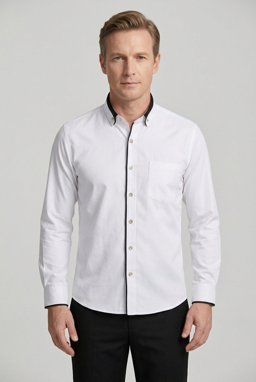 Men’s Shirt | Stretch Fit with Contrast Collar - 1
