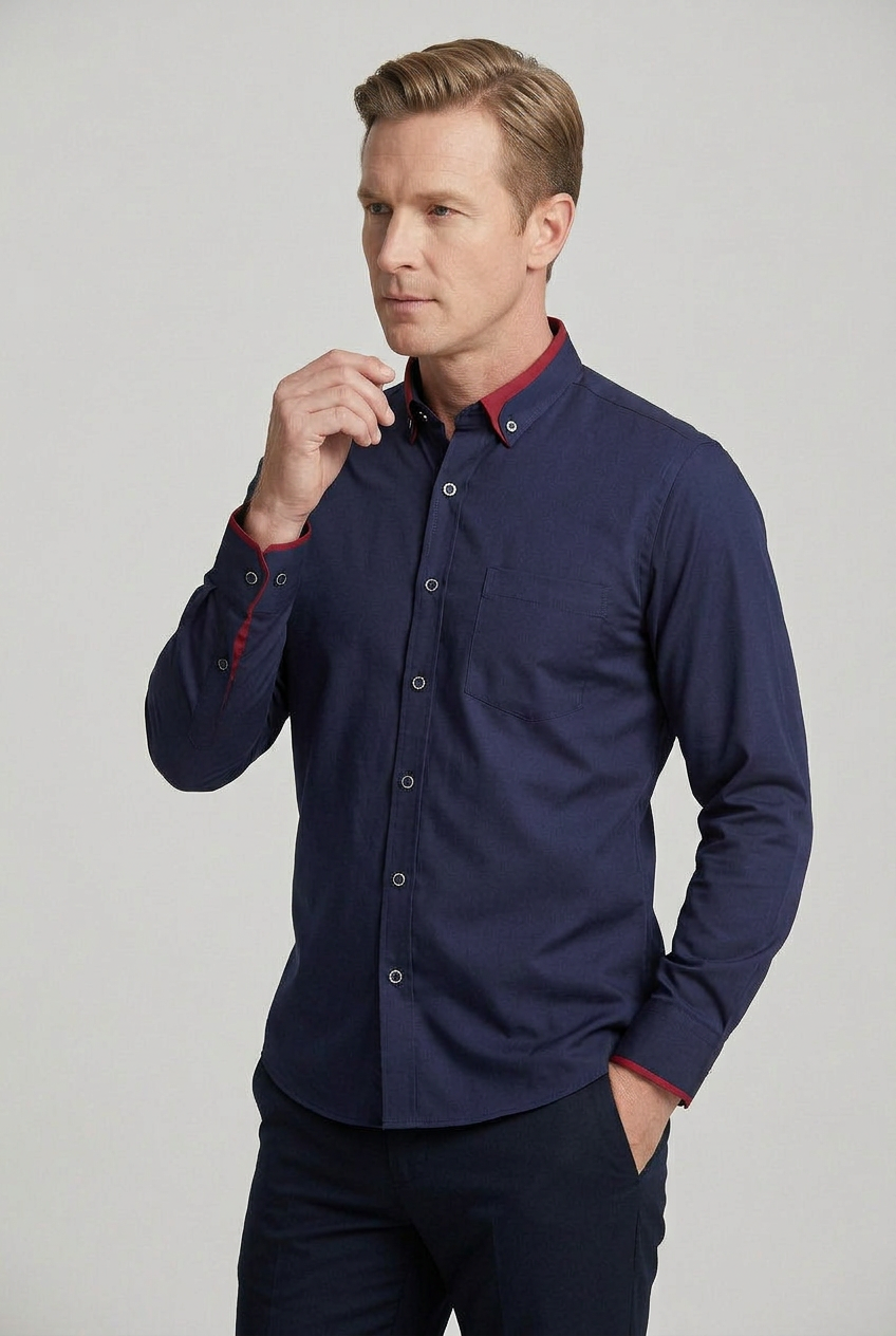 Men’s Shirt | Stretch Fit with Contrast Collar - 5