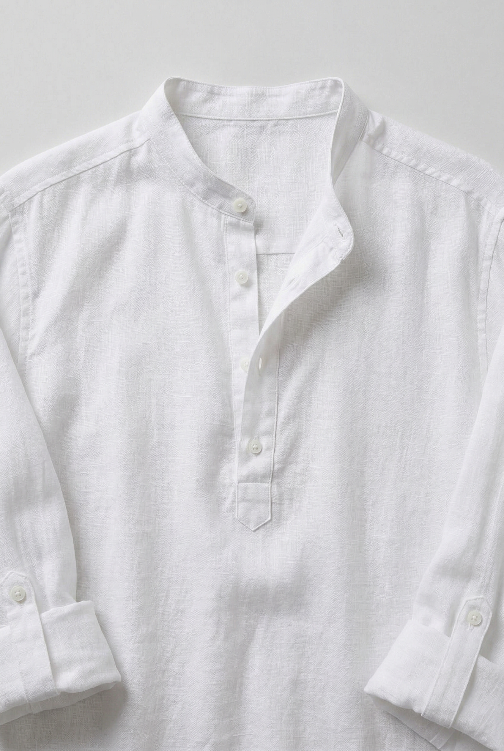 Men’s Shirts | Linen Look Half Button - 3
