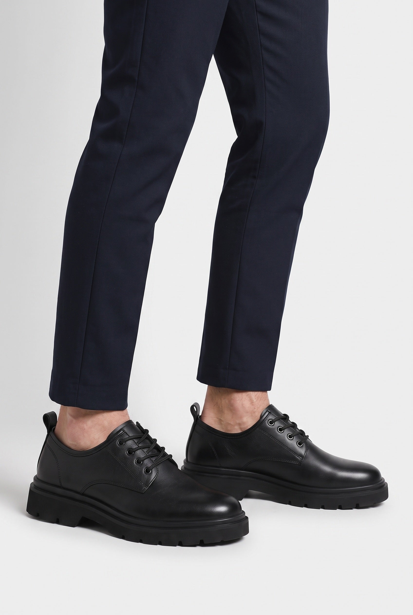 Men's Shoes | Black Derby Chunky Sole - 4