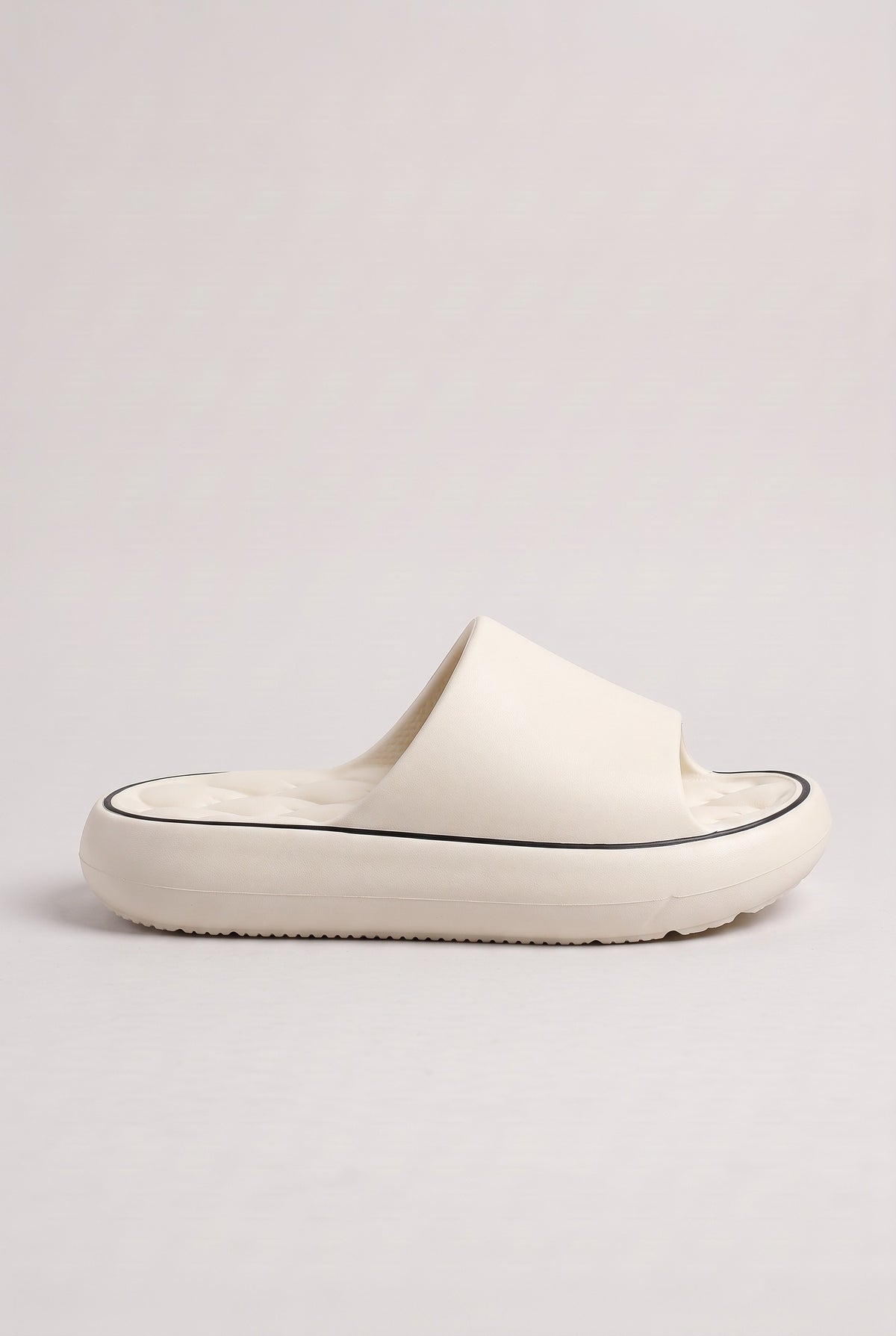 Men's Slides | Cushioned Pillow Footbed - Beige