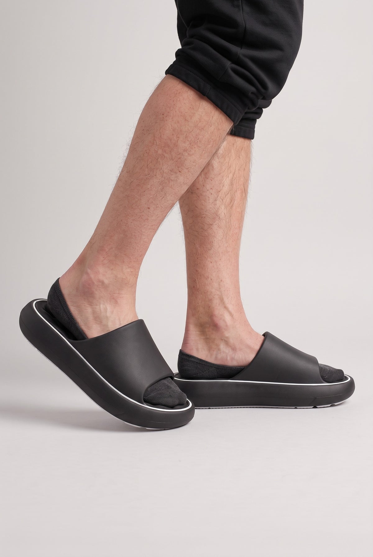 Men's Slides | Cushioned Pillow Footbed worn