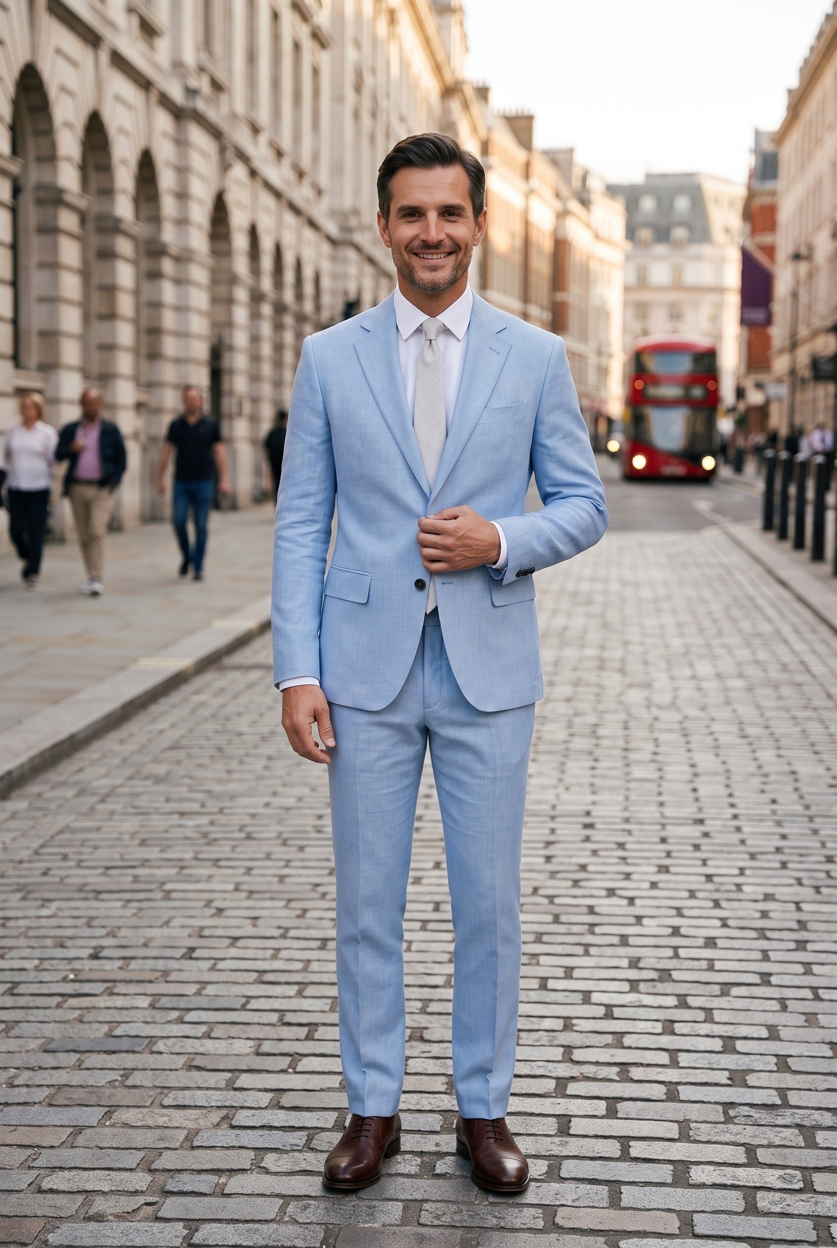 Men's Suit | Linen-Look Slim Fit - 4