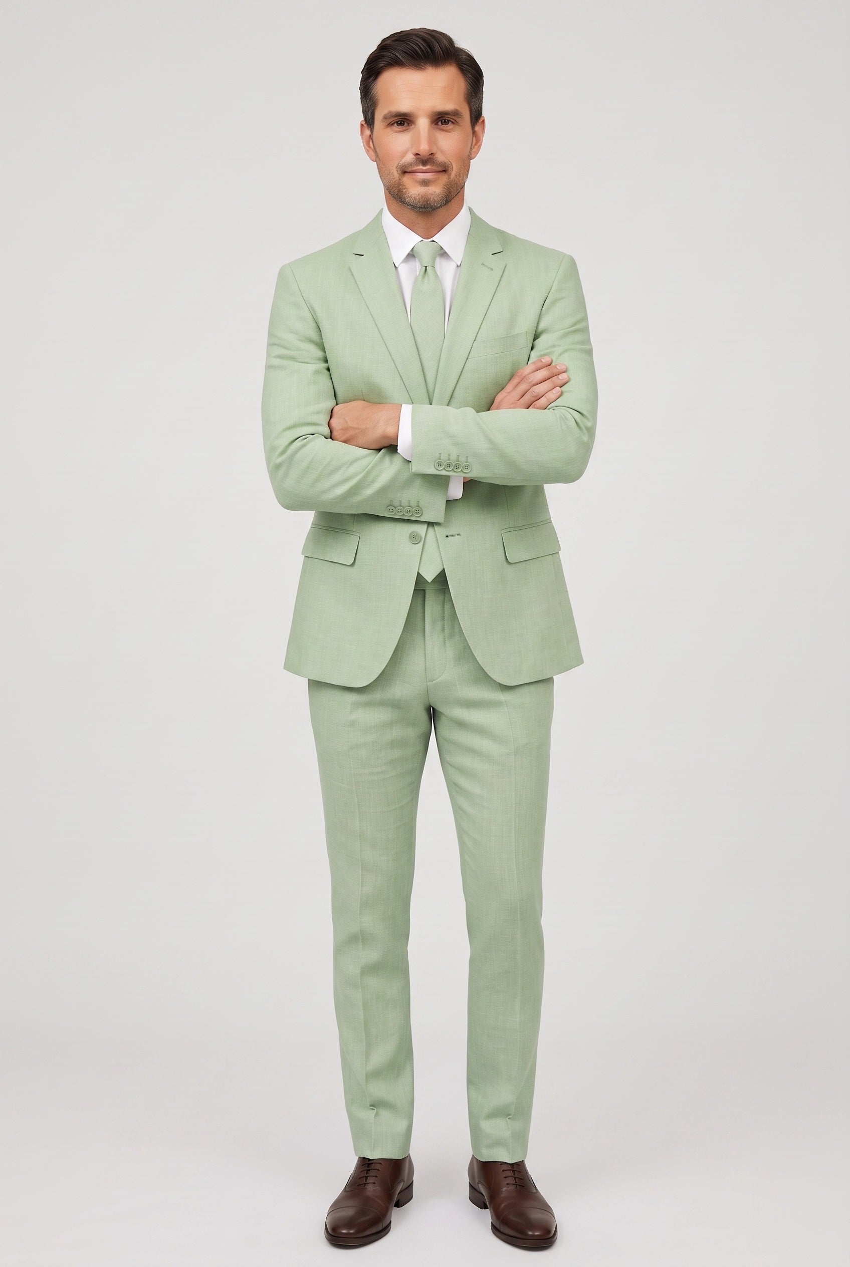 Men's Suit | Linen-Look Slim Fit - 8