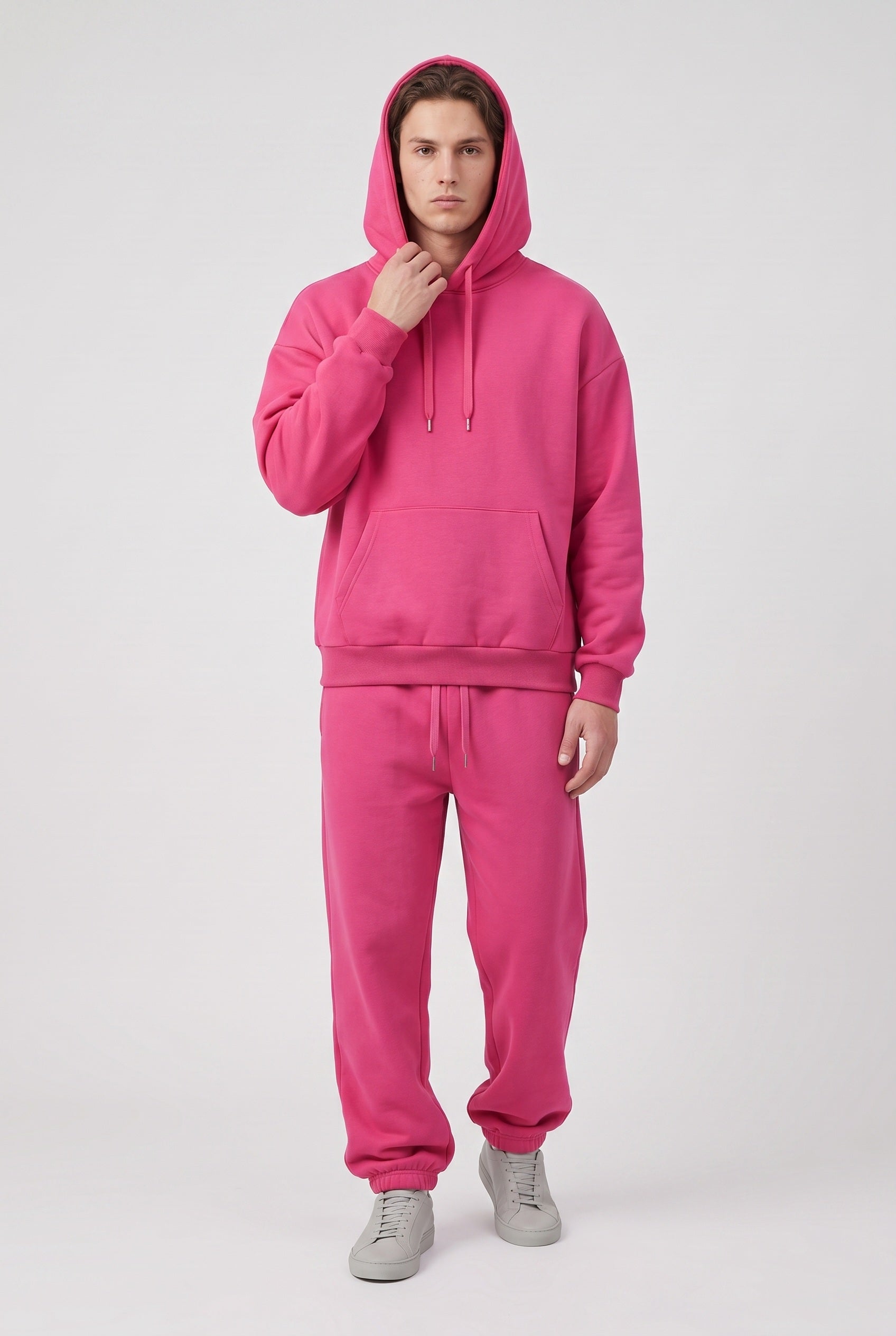 Men's Tracksuit | Hooded Oversized Set - Pink