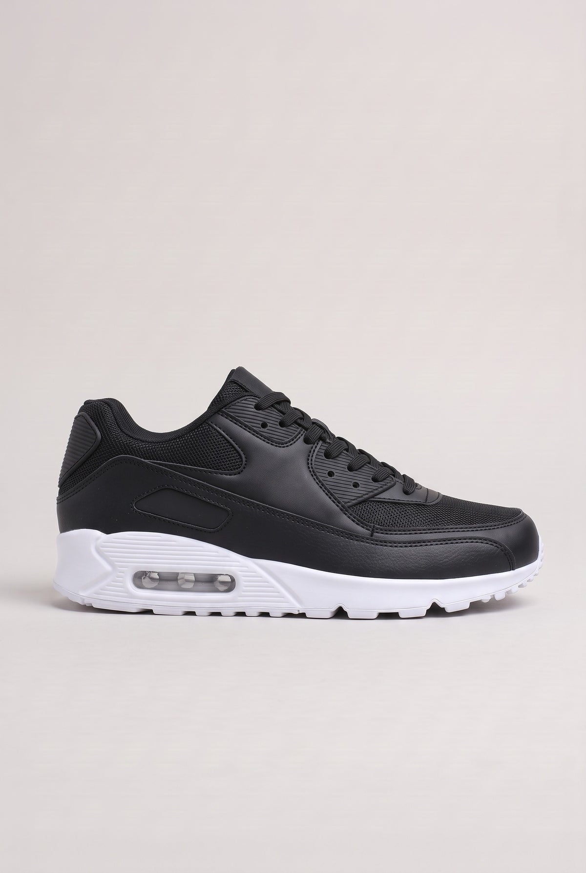 Men's Trainers | Air-Cushioned Running Mesh - Black & White