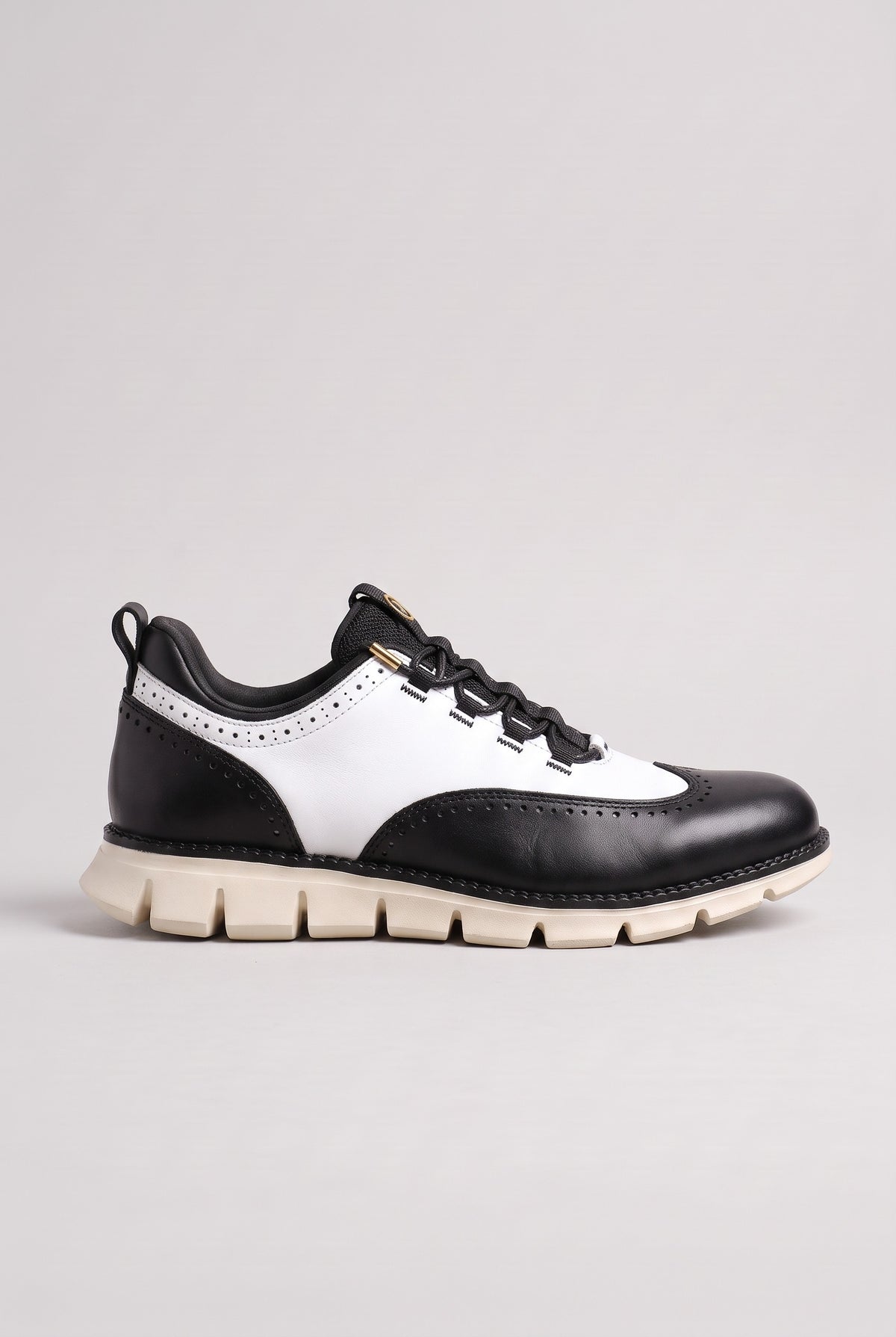Men's Trainers | Brogue Lace-Up - White & Black