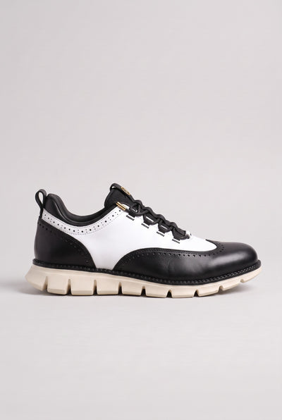 Men's Trainers | Brogue Lace-Up - White & Black