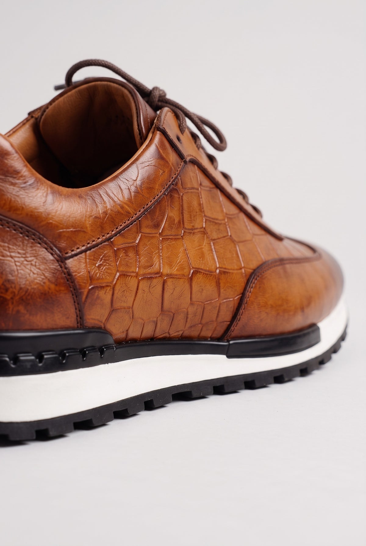 Men's Trainers | Croc-Effect Leather-Look - Detail