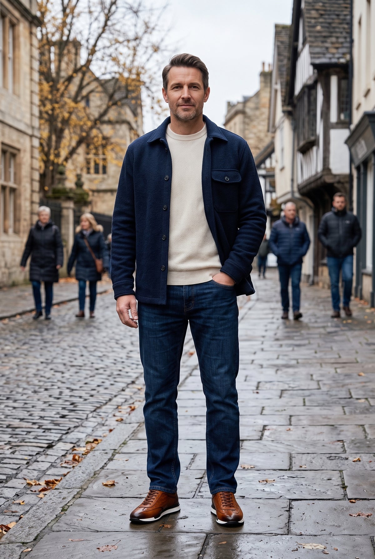 Men's Trainers | Croc-Effect Leather-Look - Lifestyle