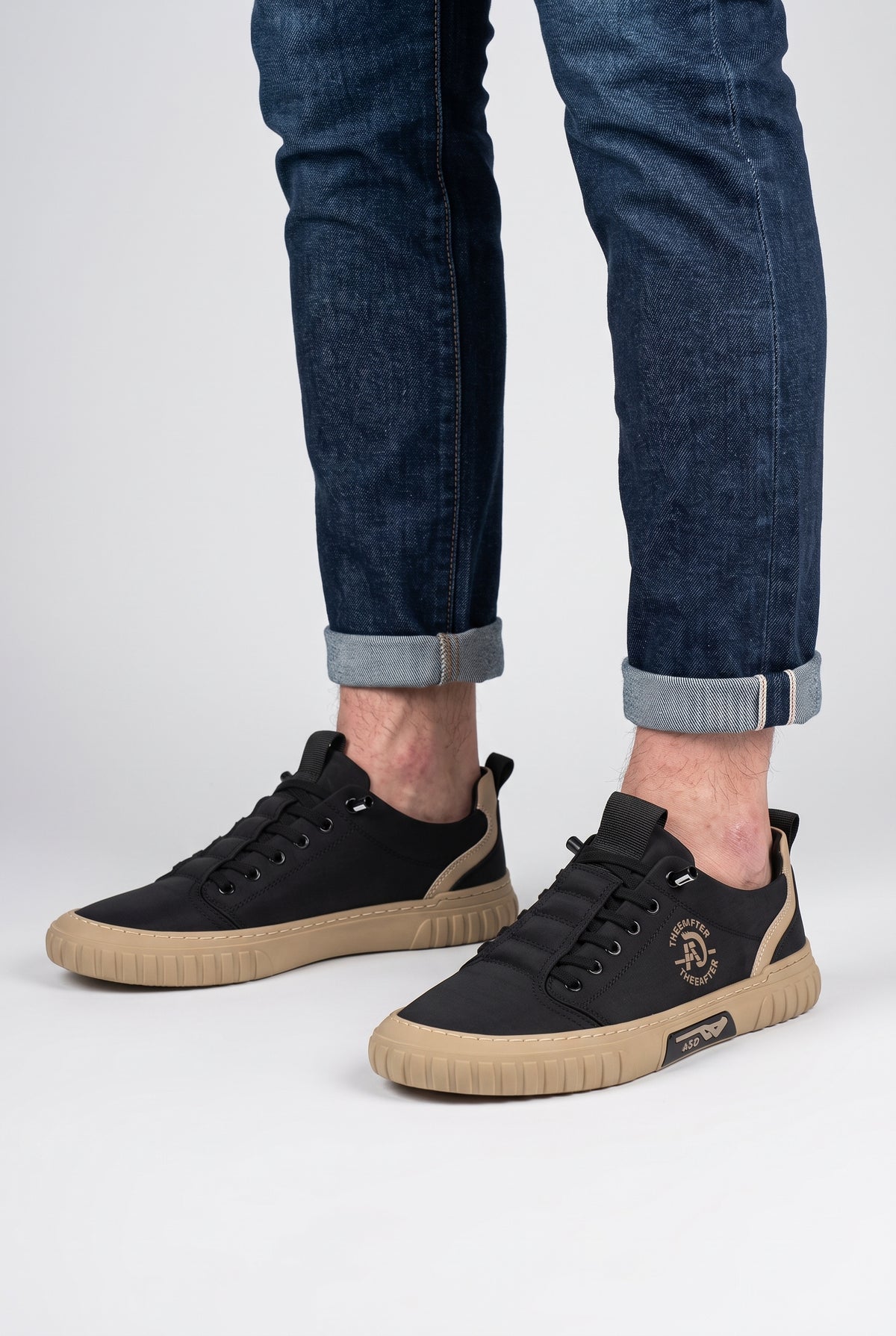 Men's Trainers | Gum-Sole Lace-Up - Black Worn