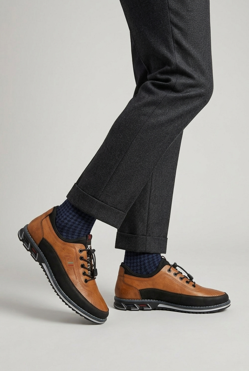 Men’s Trainers | Leather-Look Finish with Supportive Sole - 2