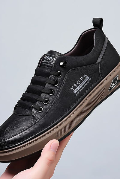 Men's Trainers | Leather-Look Comfort Sole - 3