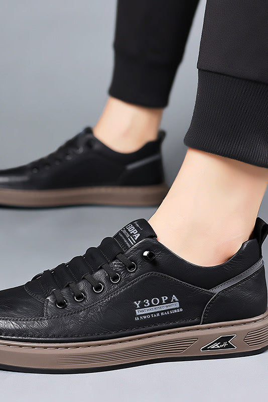 Men's Trainers | Leather-Look Comfort Sole - 8