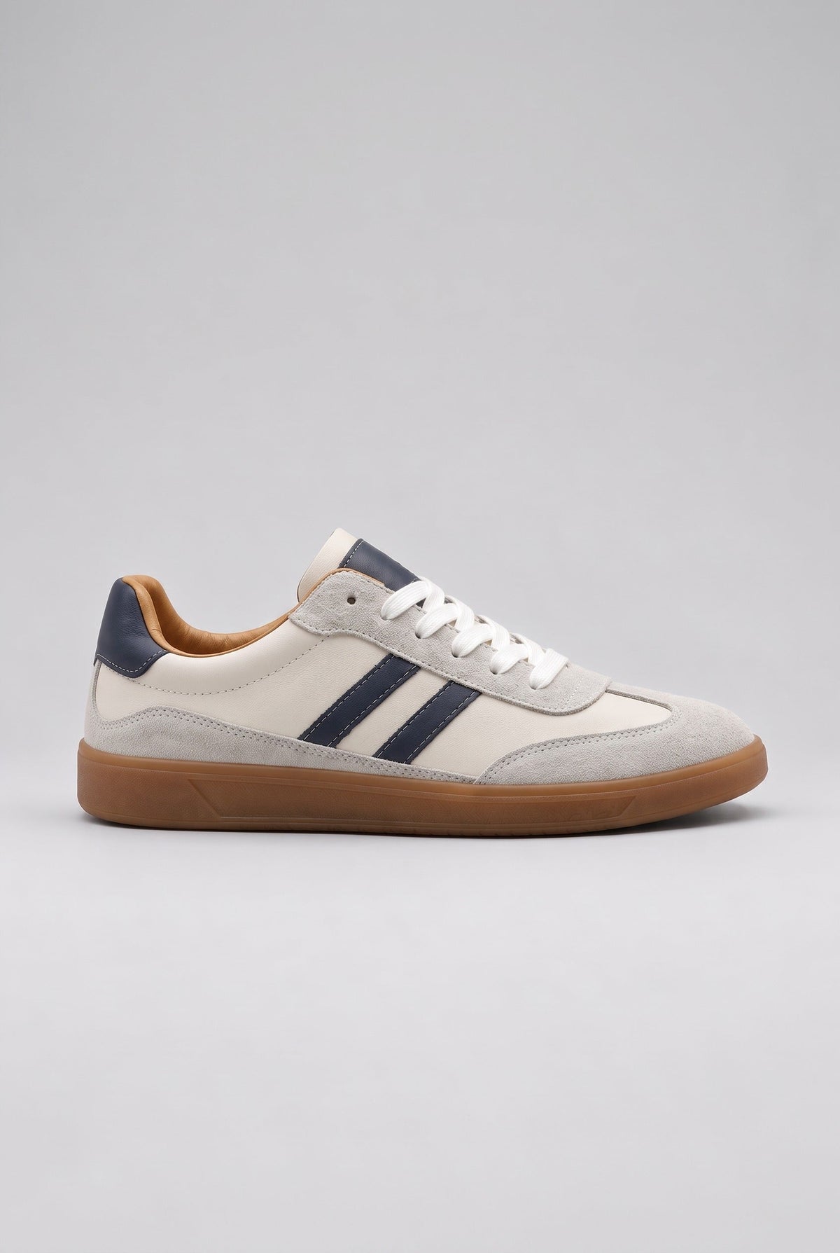 Men's Trainers | Retro Stripe Gum Sole - White
