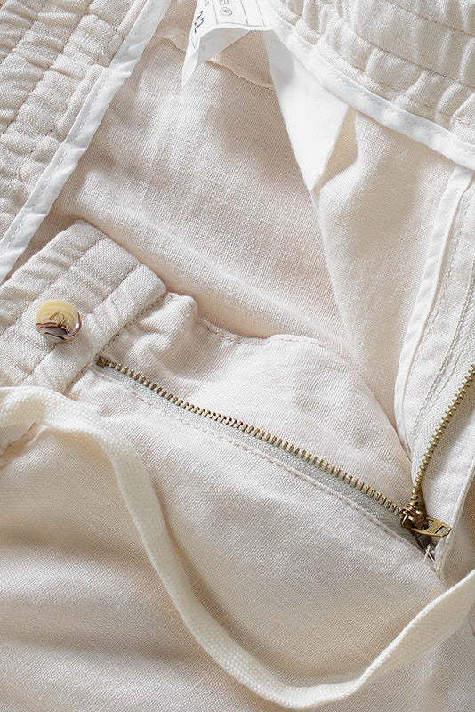 Men’s Trousers | Linen-Look with Elasticated Drawstring Waist - 4
