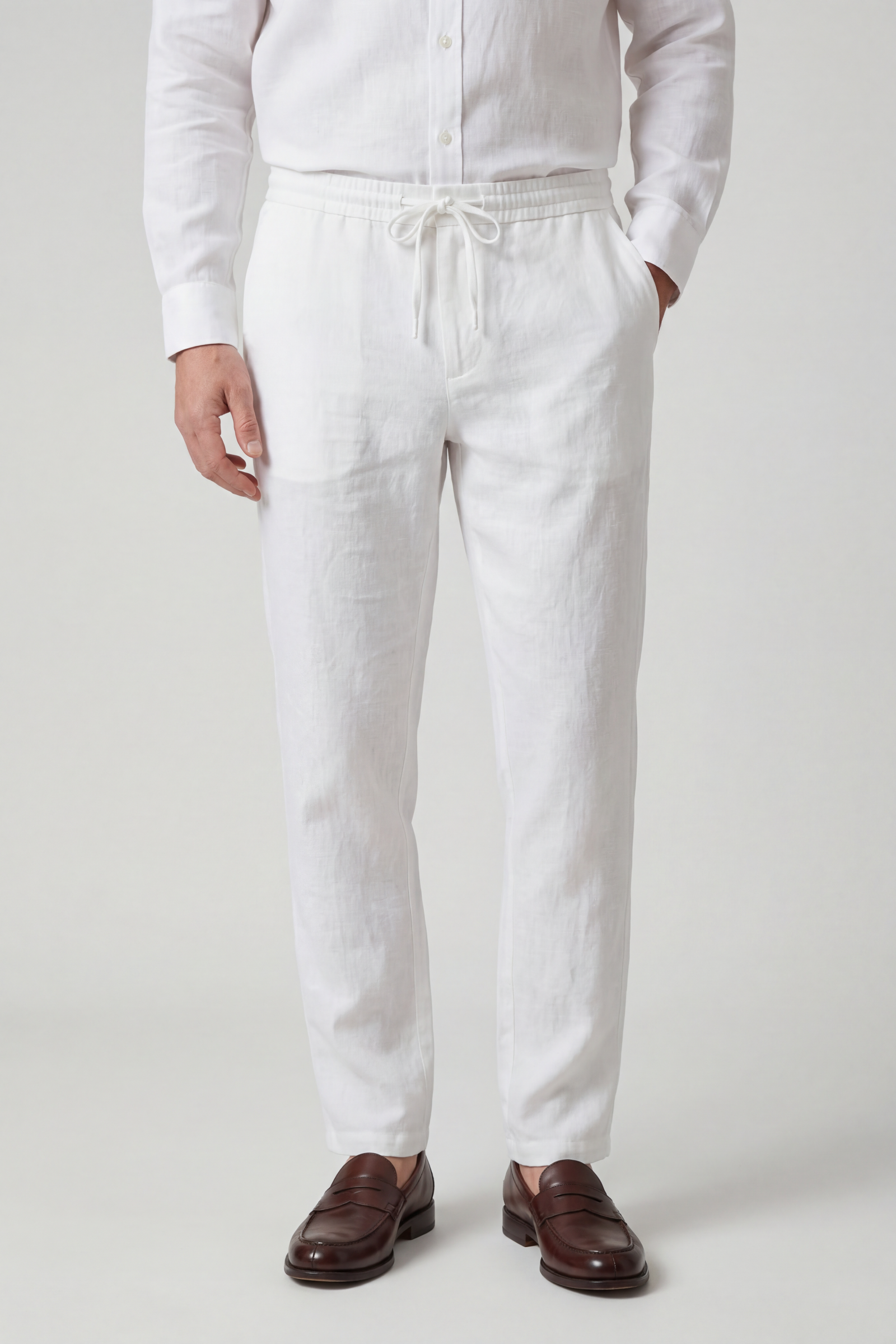 Men’s Trousers | Linen Look with Drawstring Waist - 1