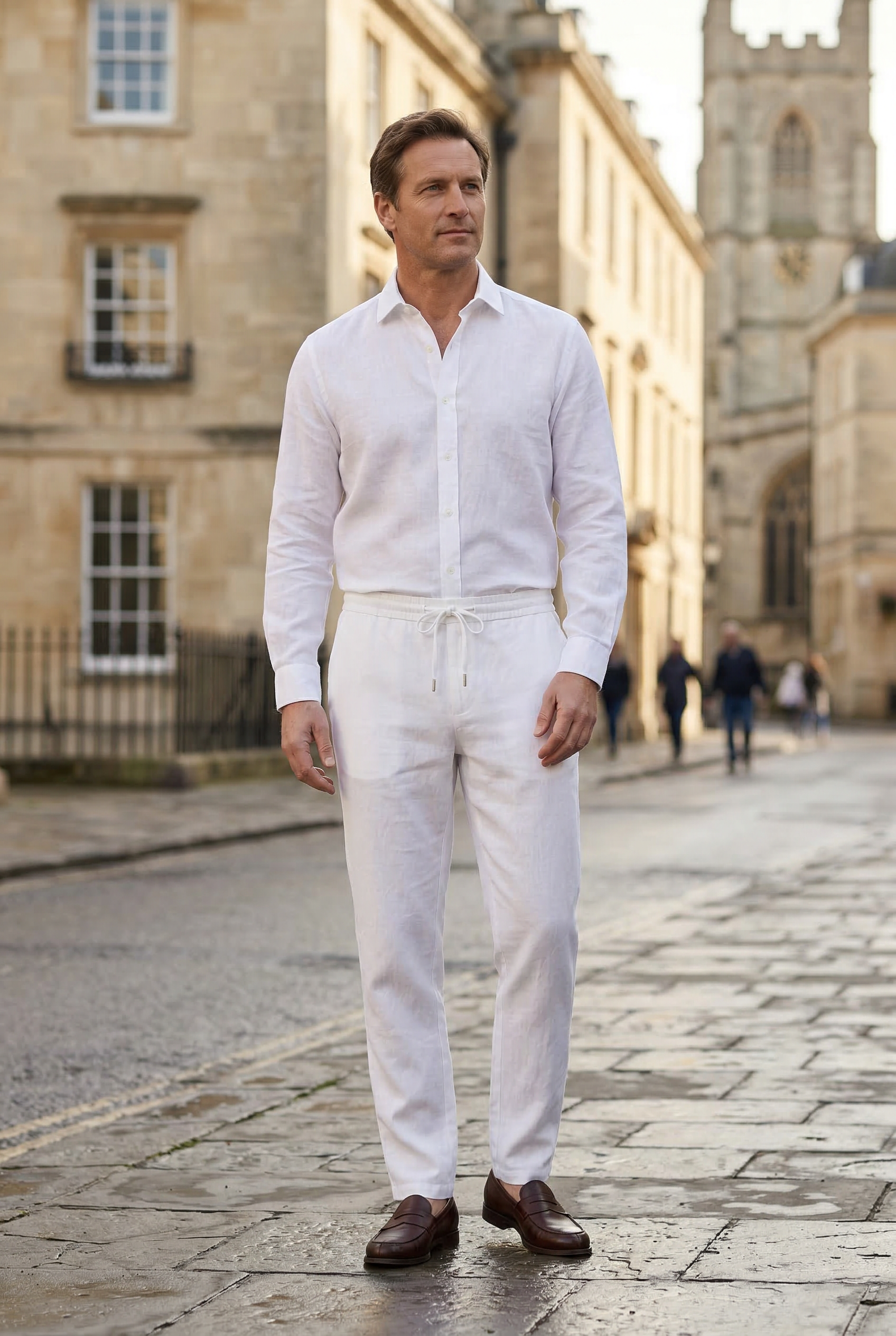 Men’s Trousers | Linen Look with Drawstring Waist - 3