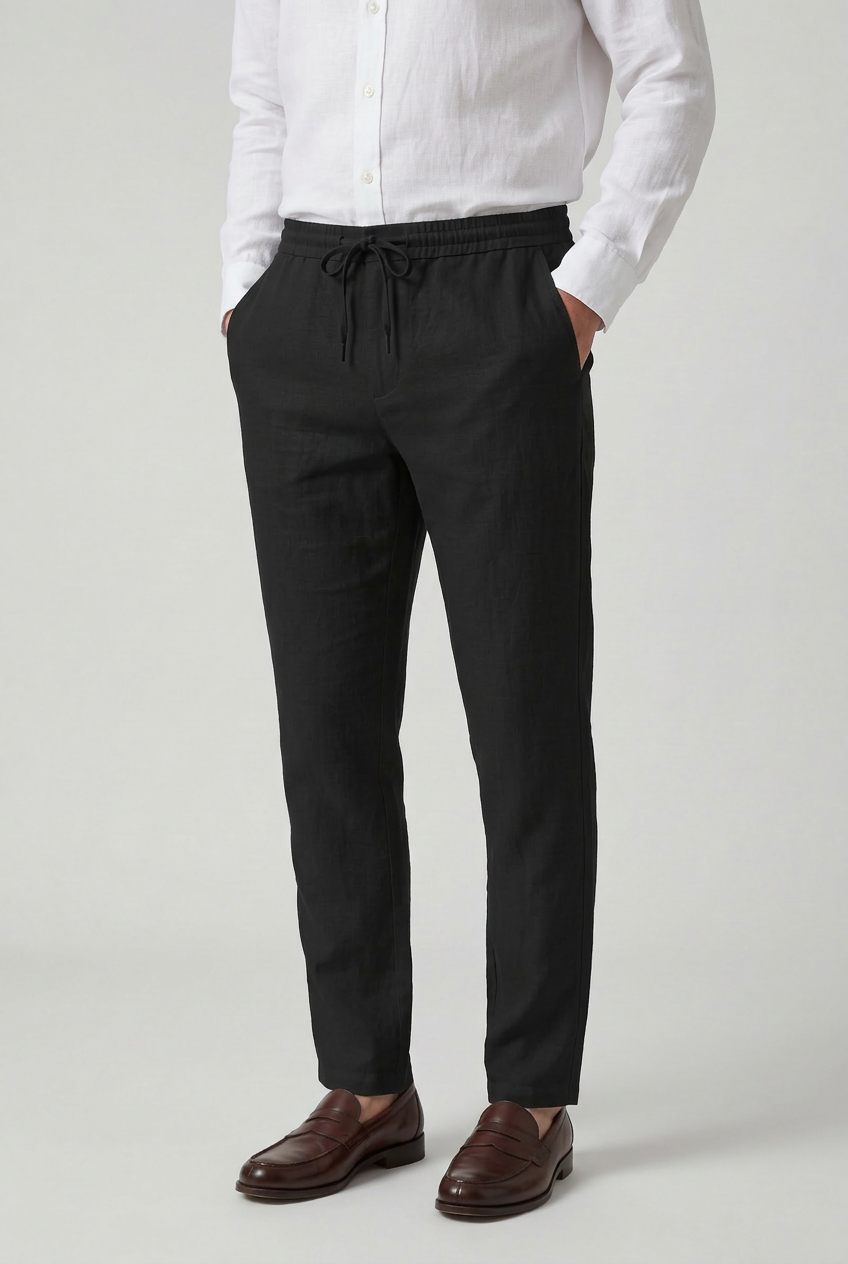 Men’s Trousers | Linen Look with Drawstring Waist - 5