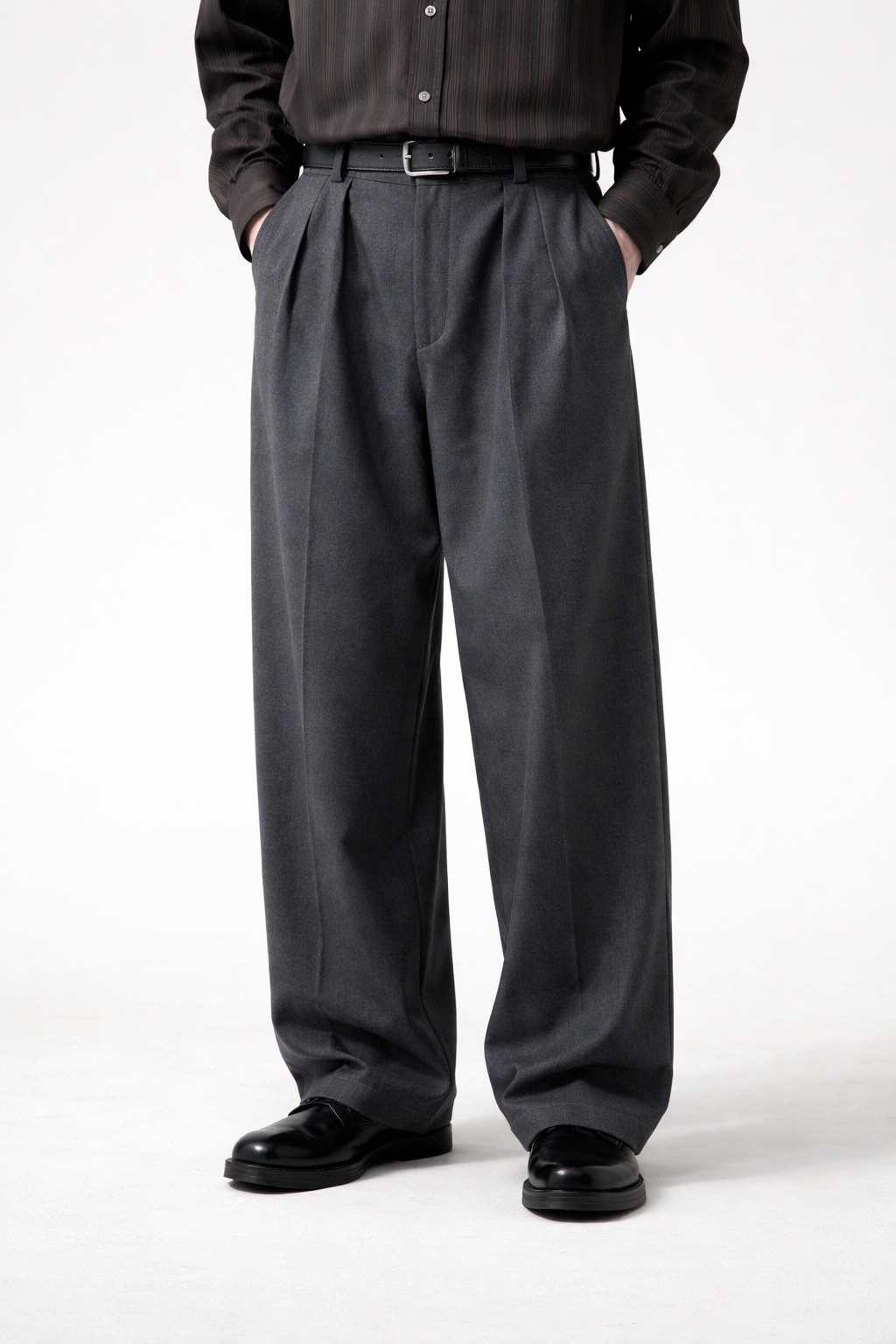 Men's Trousers | Wide Leg Pleated Front - 1