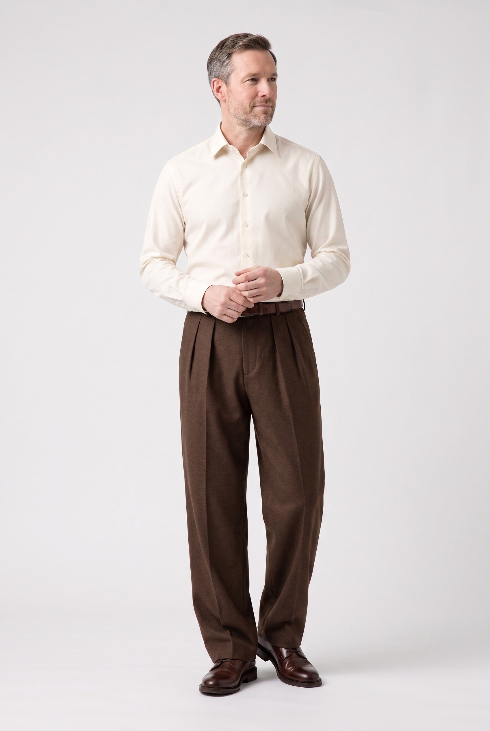 Men's Trousers | Wide Leg Pleated Front - 16