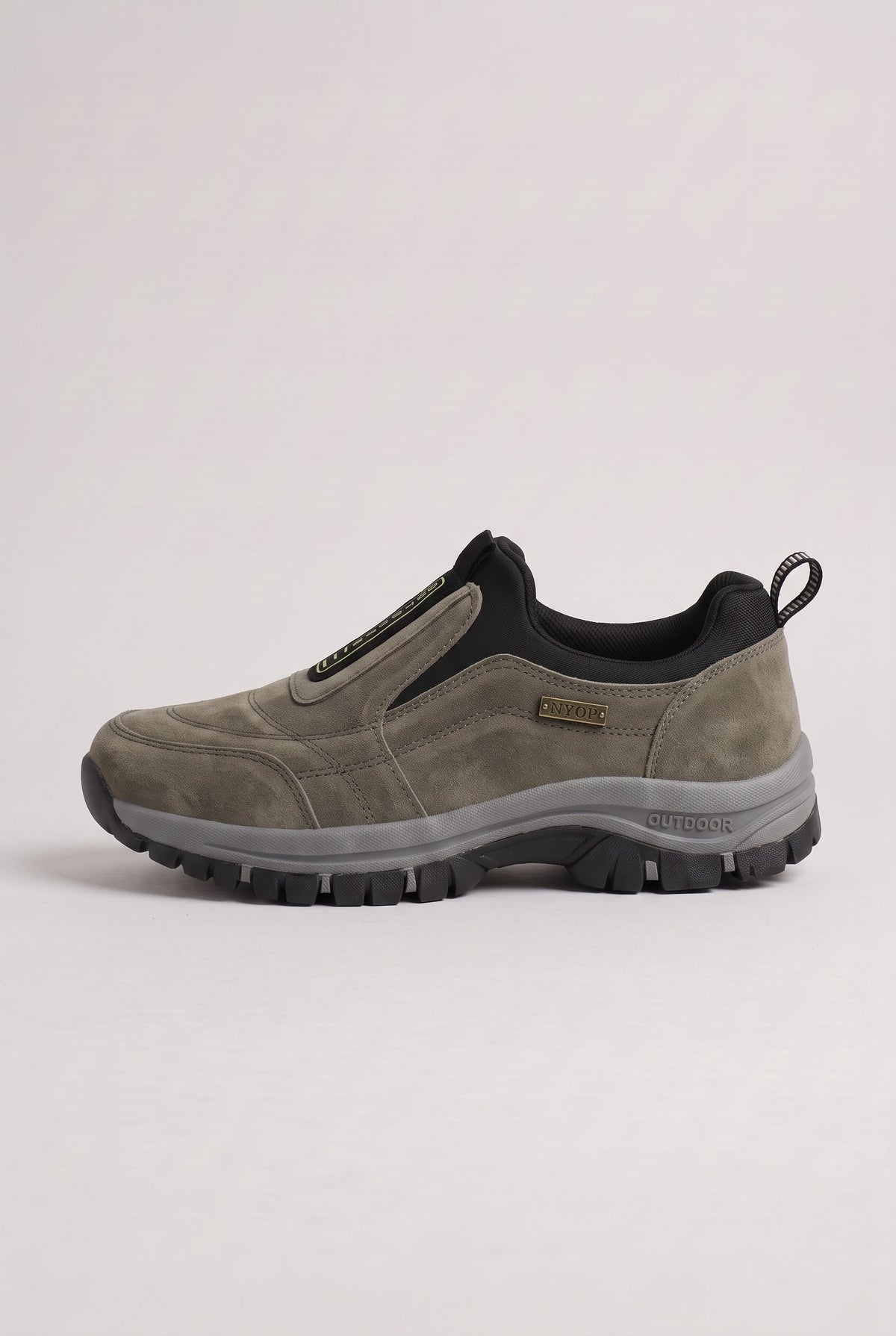 Men's Walking Shoes | Slip-On Outdoor - Grey & Brown