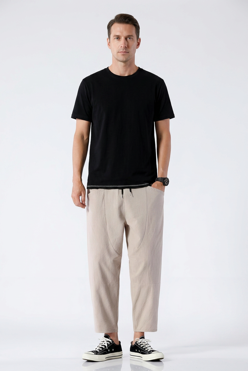 Men's Wide Leg Trousers | Side Pockets - 2