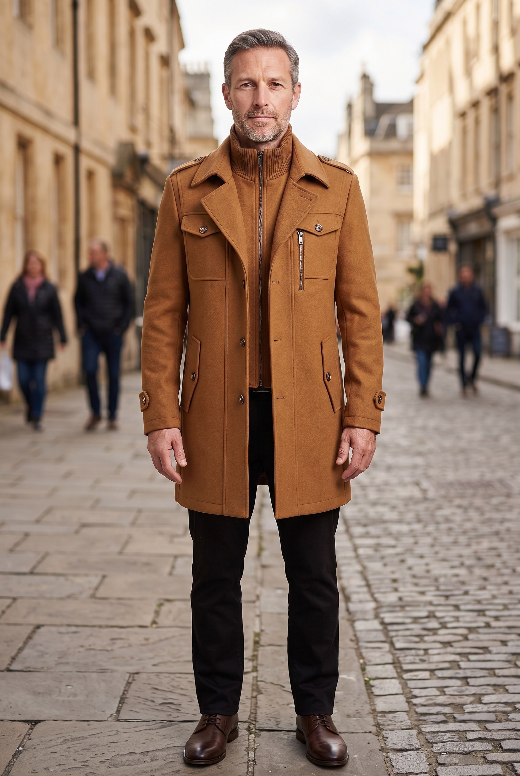 Men's Coat | Tailored Funnel Neck - 4